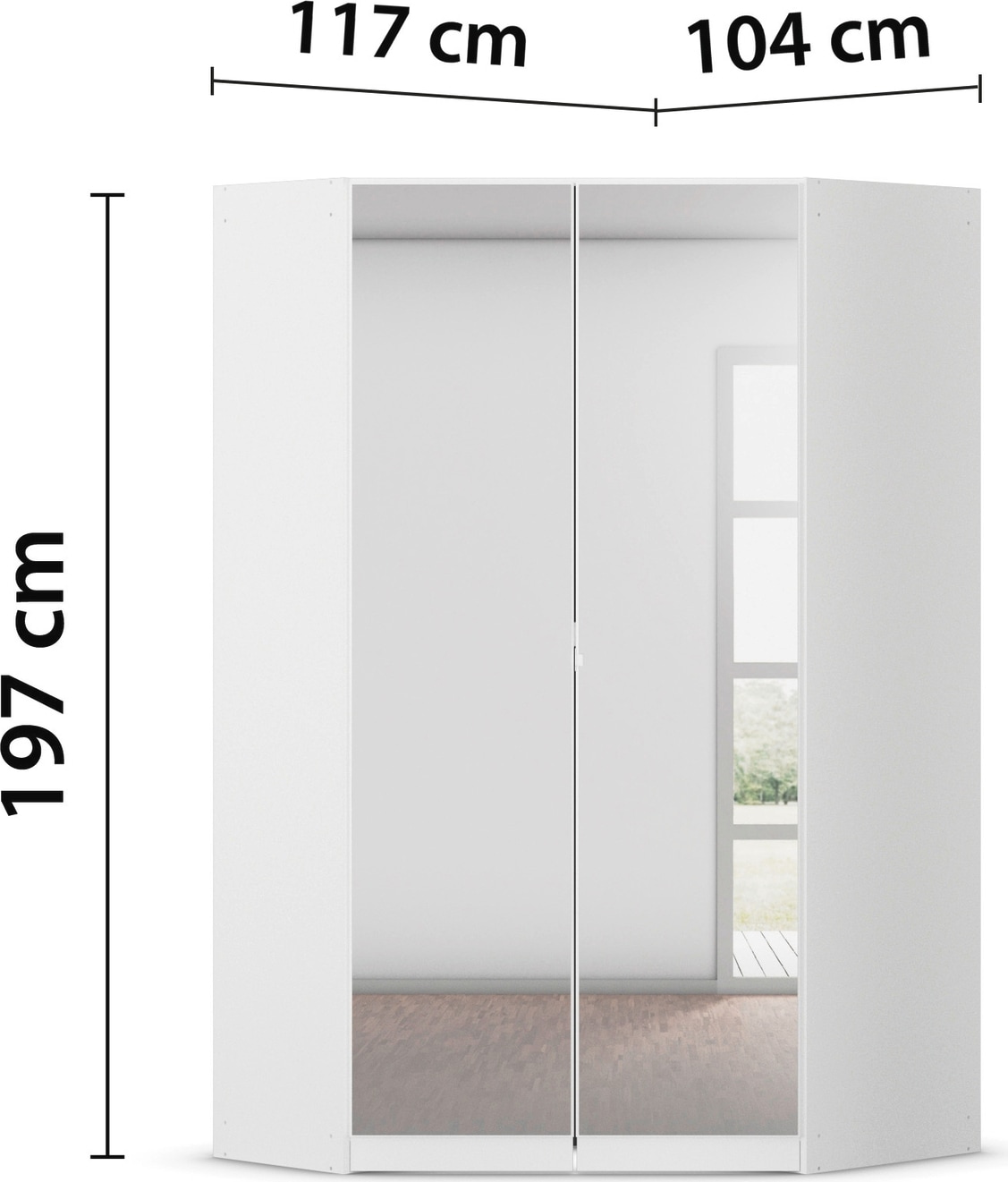 rauch Eckkleiderschrank »Costa«, mit Spiegelfront