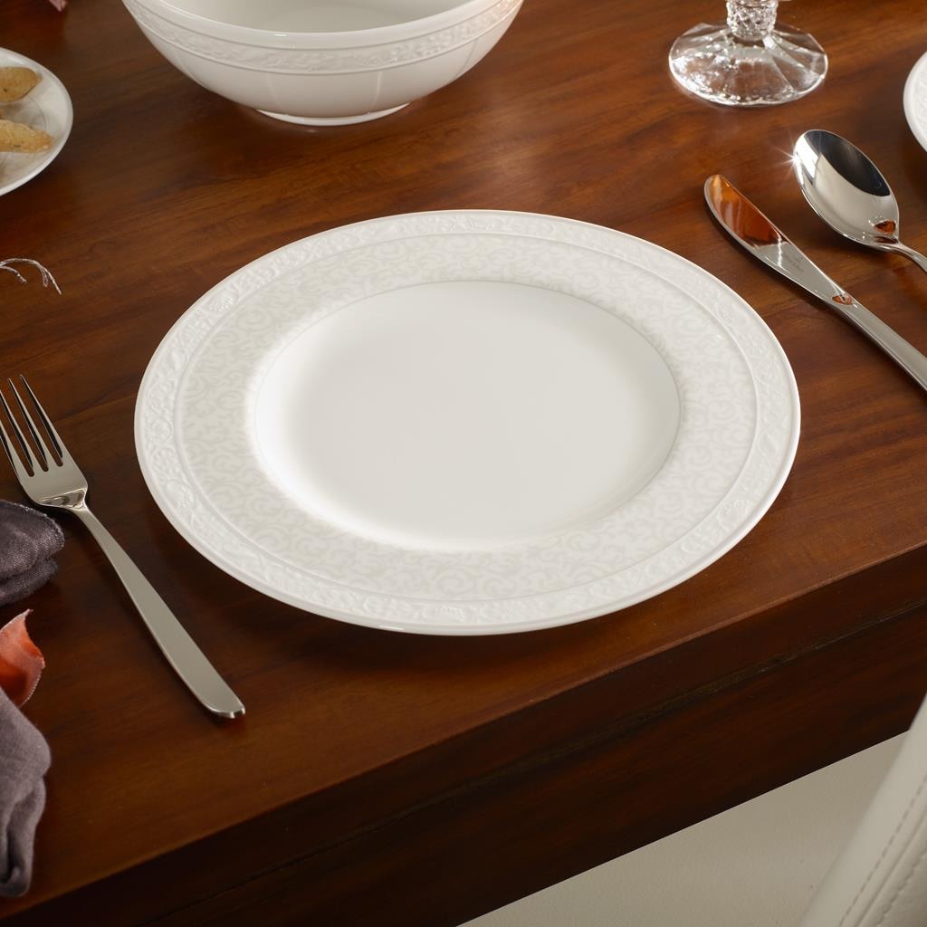 Villeroy & Boch Geschirr-Set »Kombiservice Gray Pearl 30er Set weiß« Spülmaschinengeeignet, Mikrowellengeeignet