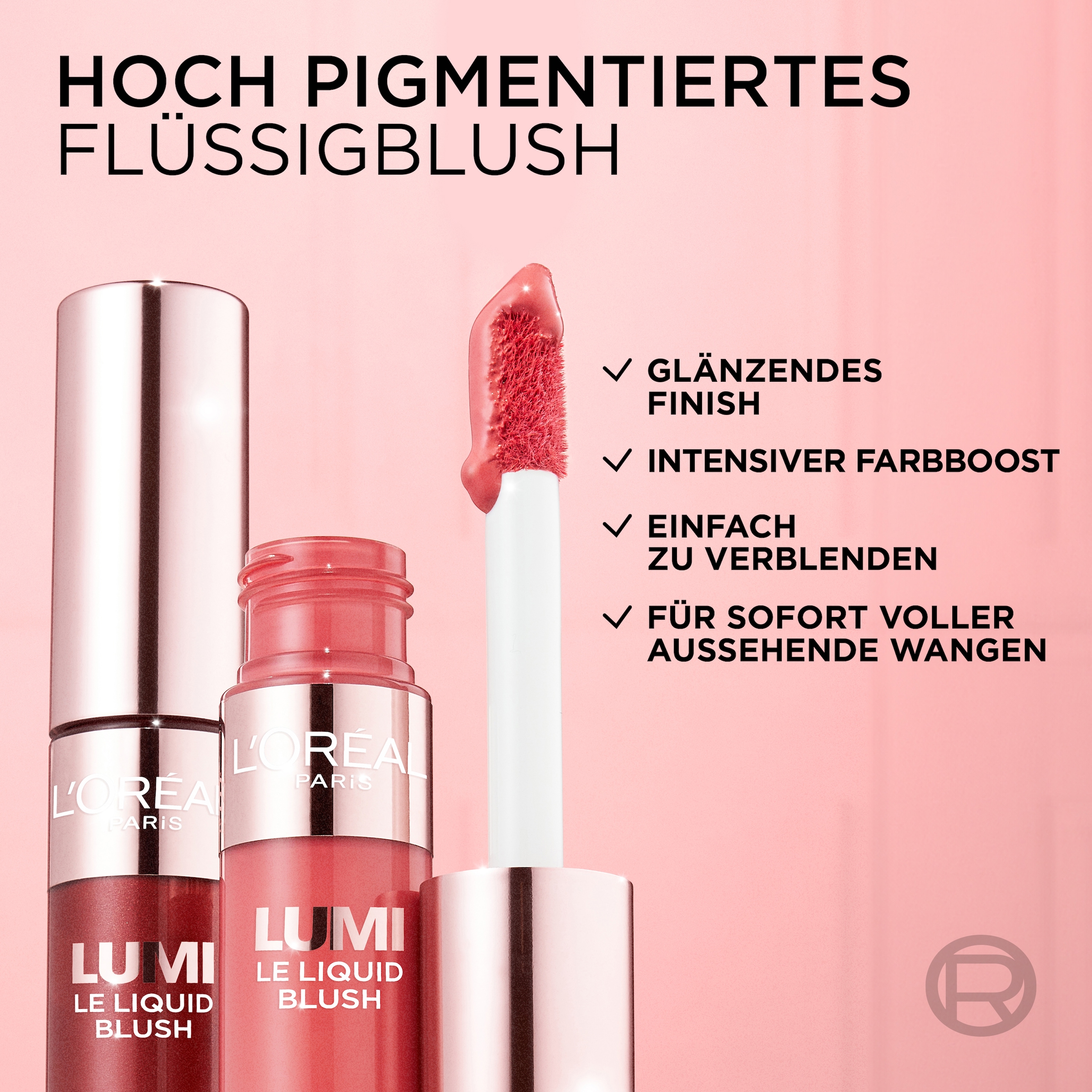 L'ORÉAL PARIS Rouge »LUMI LE LIQUID BLUSH GLOWY« schimmernde, intensive Farbe