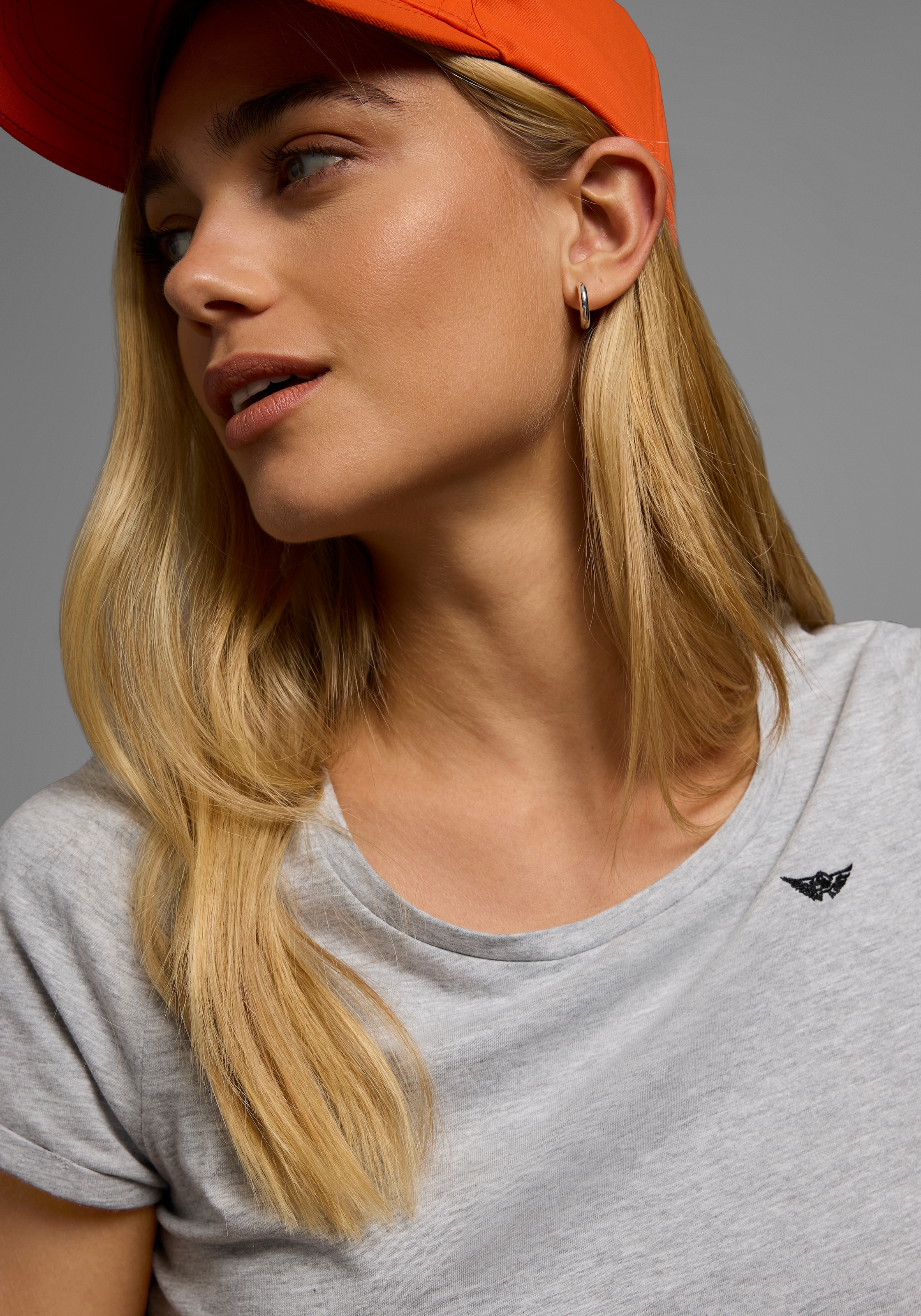 Arizona T-Shirt, Kurzarm, figurbetont, Basic-Stil, aus Baumwollmischung