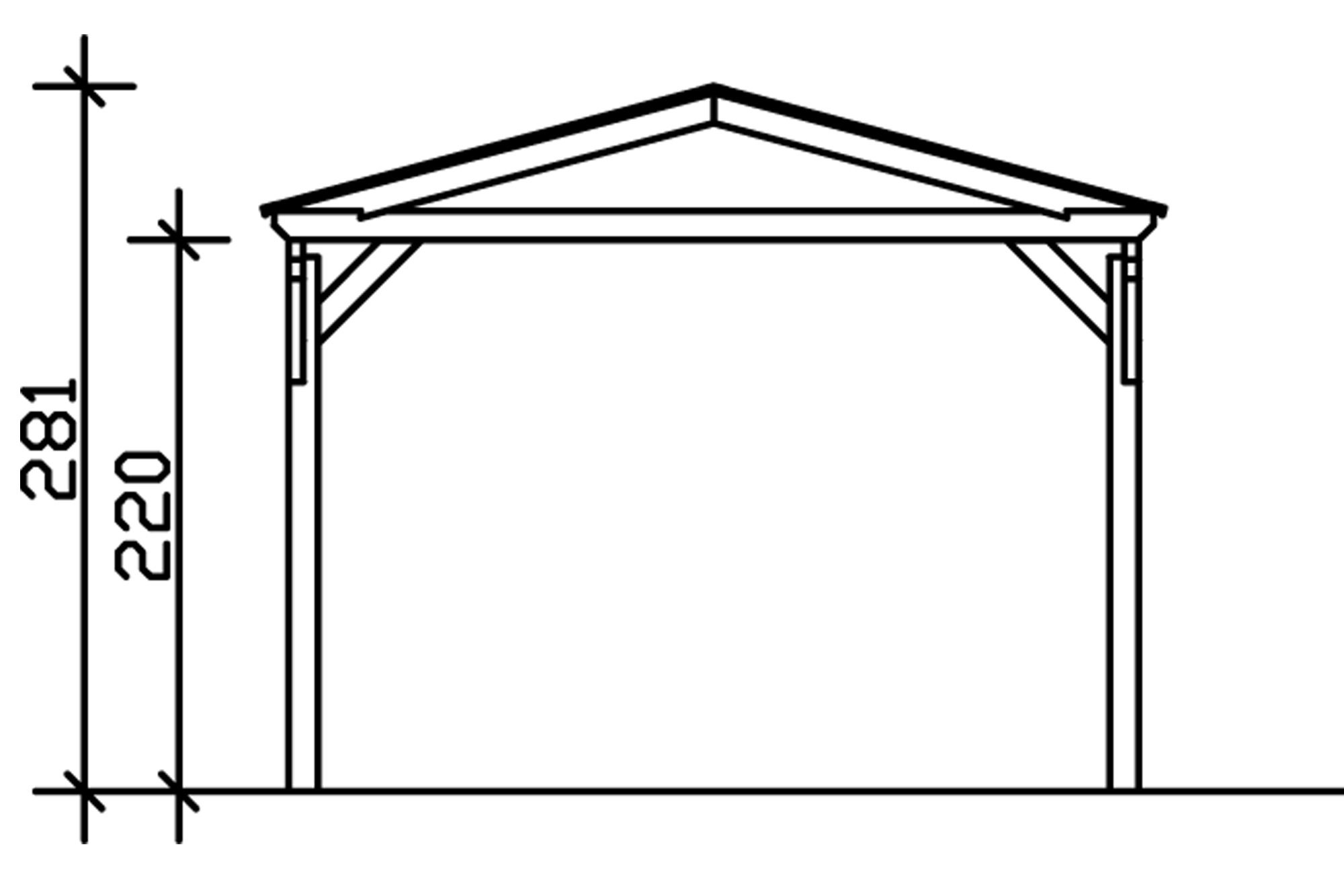 Skanholz Einzelcarport »Westerwald«, Holz, 326 cm, Anthrazit