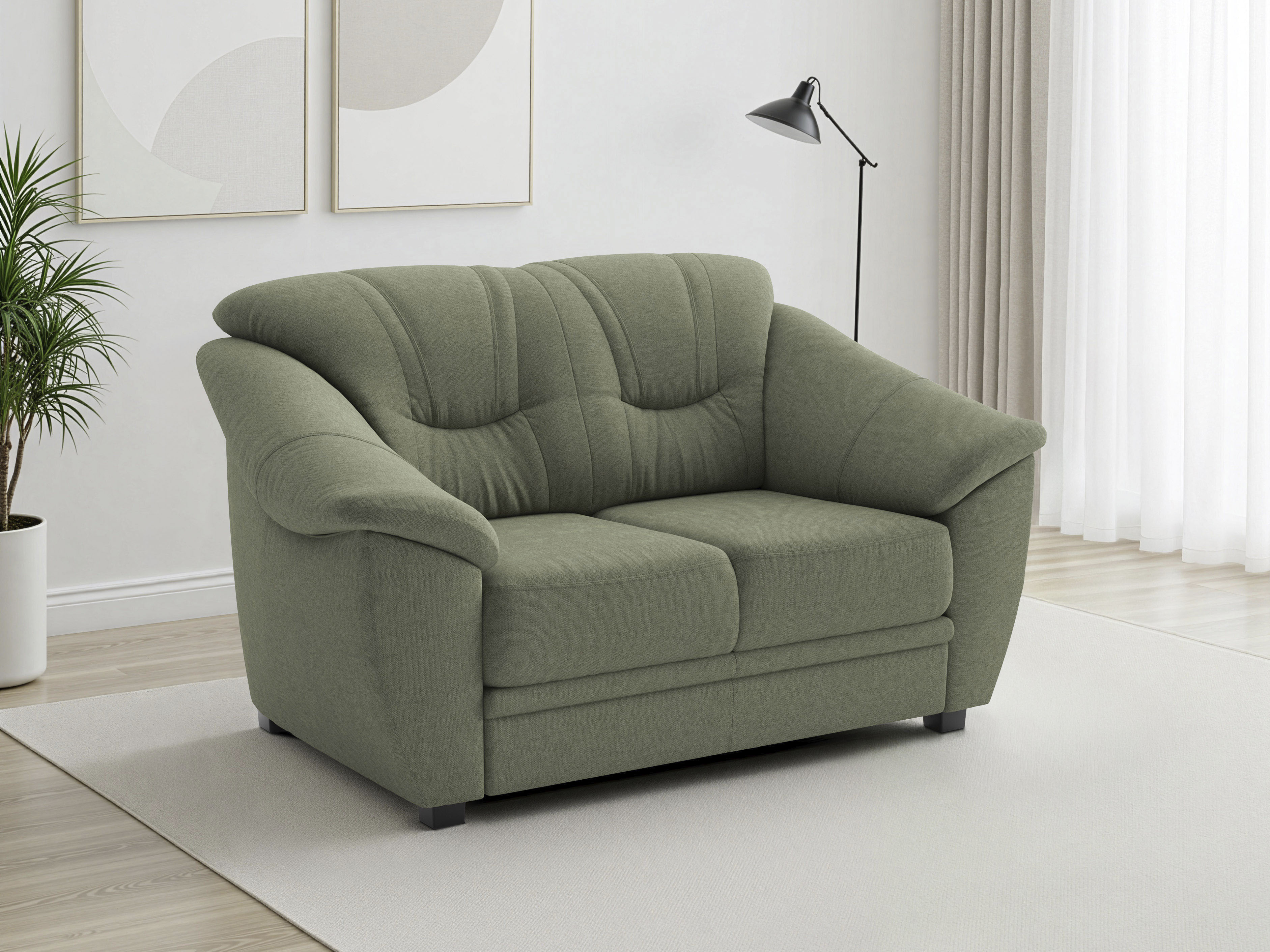 sit&more 2-Sitzer "Savona B: 148cm, Komfort Sitz, große Stoff + Lederauswahl" mit Federkern