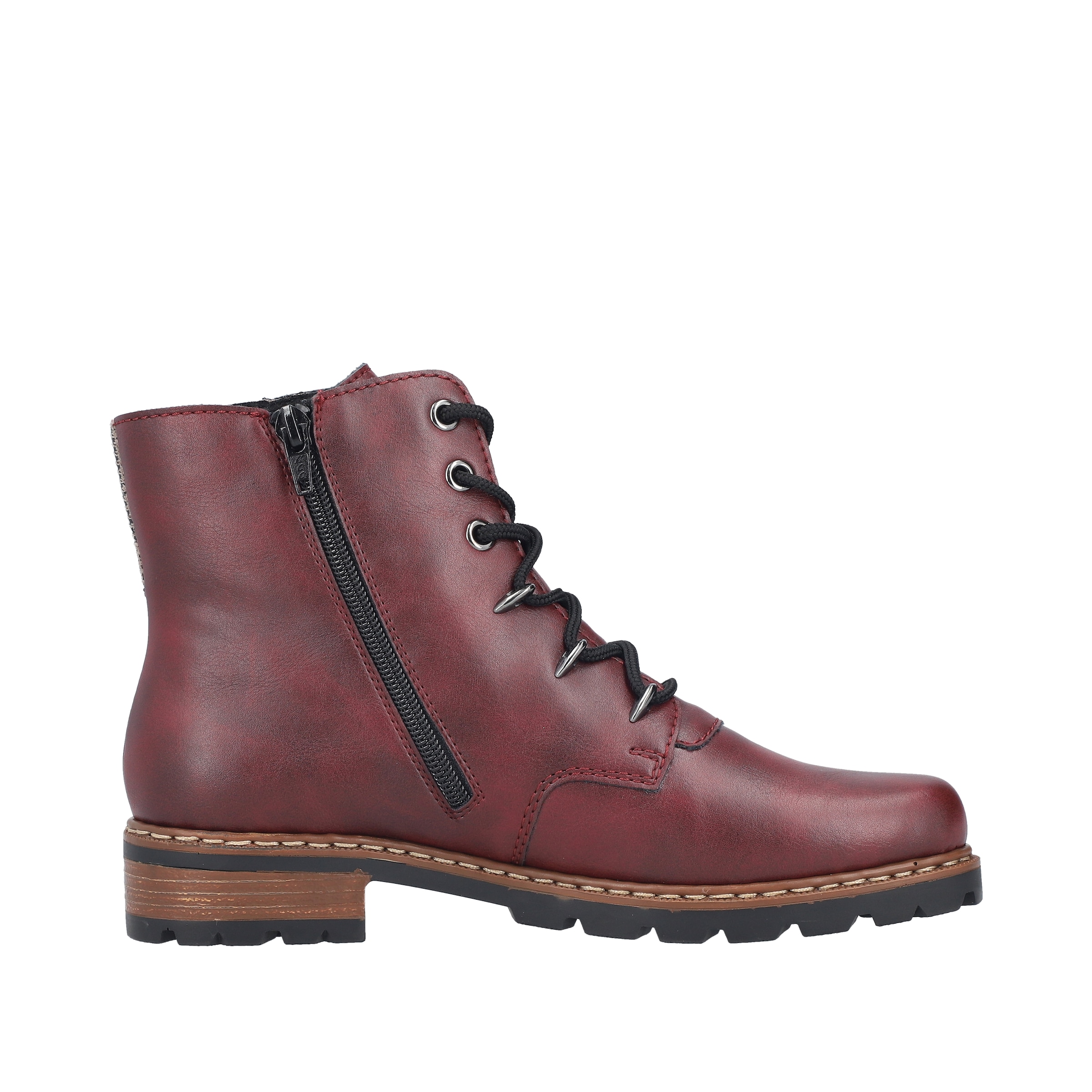 Rieker Schnürboots  mit Besatz in Pepita-Look