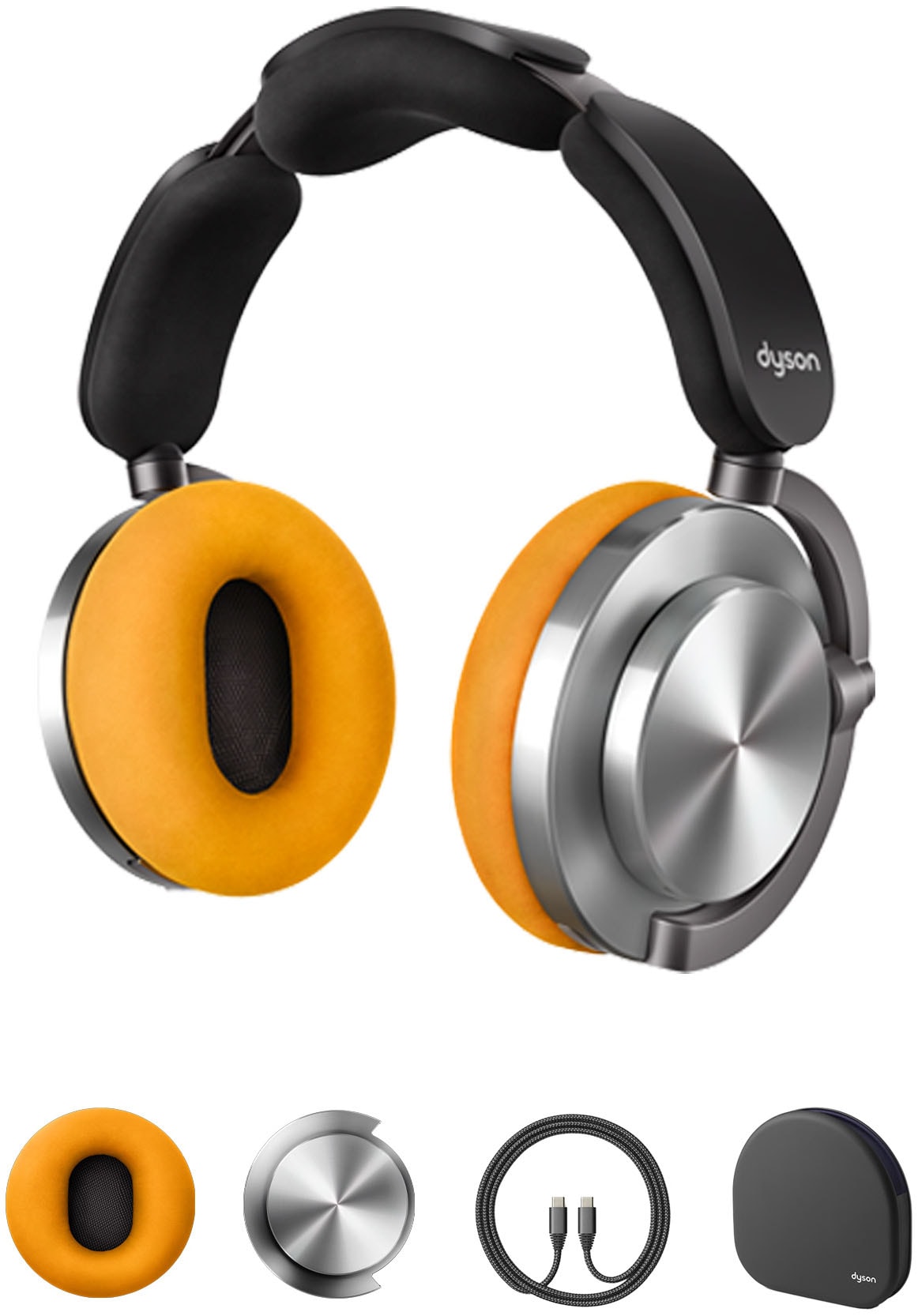 DYSON Over-Ear-Kopfhörer "OnTrac™", gelb, aluminium, B:21cm H:20cm T:10,8cm, Kopfhörer, Integriertes Mikrofon zum telefonieren und Geräuschunterdrückung 7