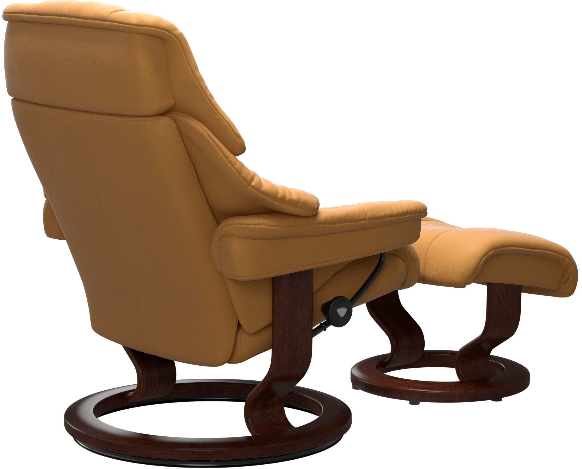Stressless® Relaxsessel »Reno«, (Set, Relaxsessel mit Hocker), mit Hocker, mit Classic Base, Größe S, M & L, Gestell Braun