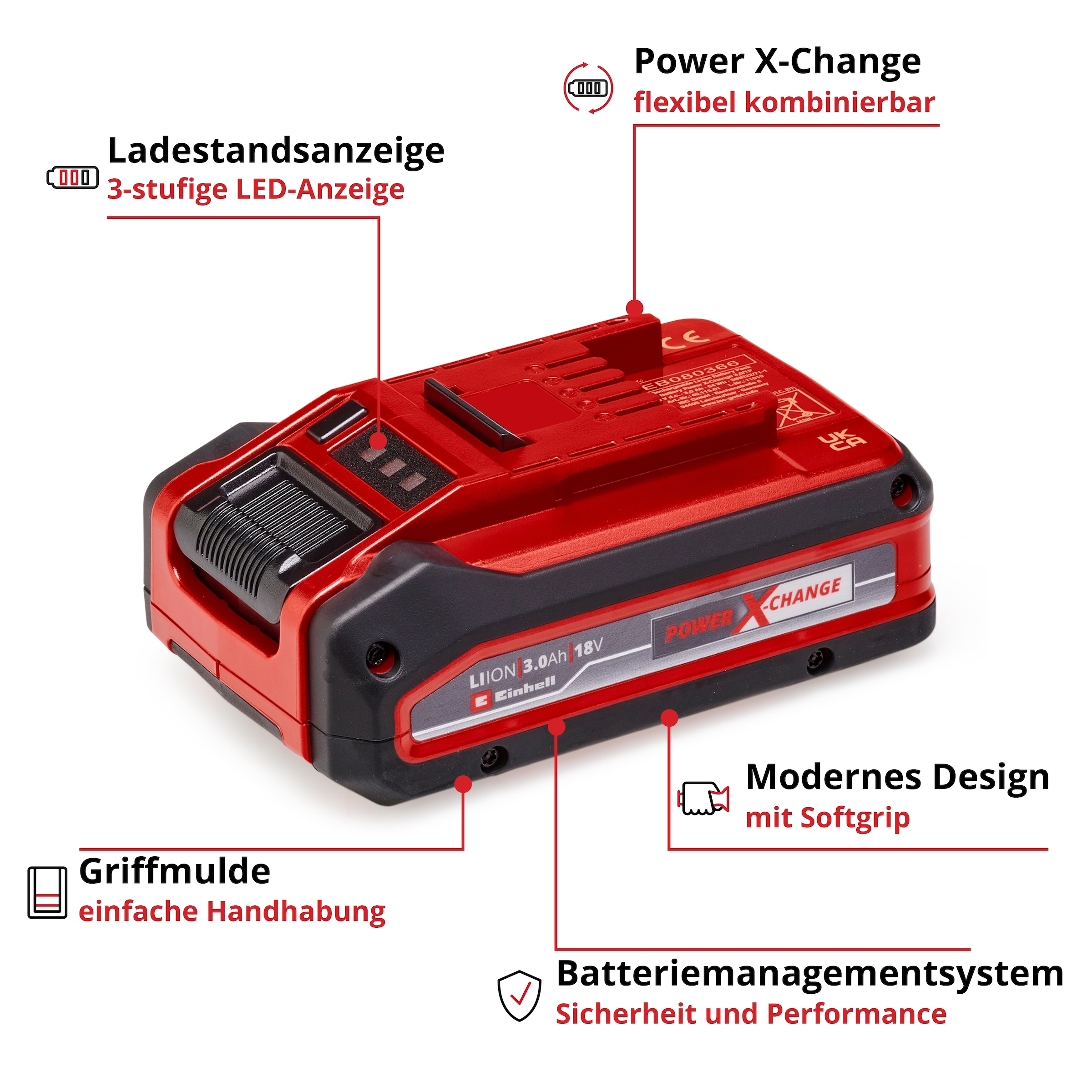 Akku »18V 3,0Ah Power X-Change Plus«, 18,0 V, inkl. Akku ohne Ladegerät