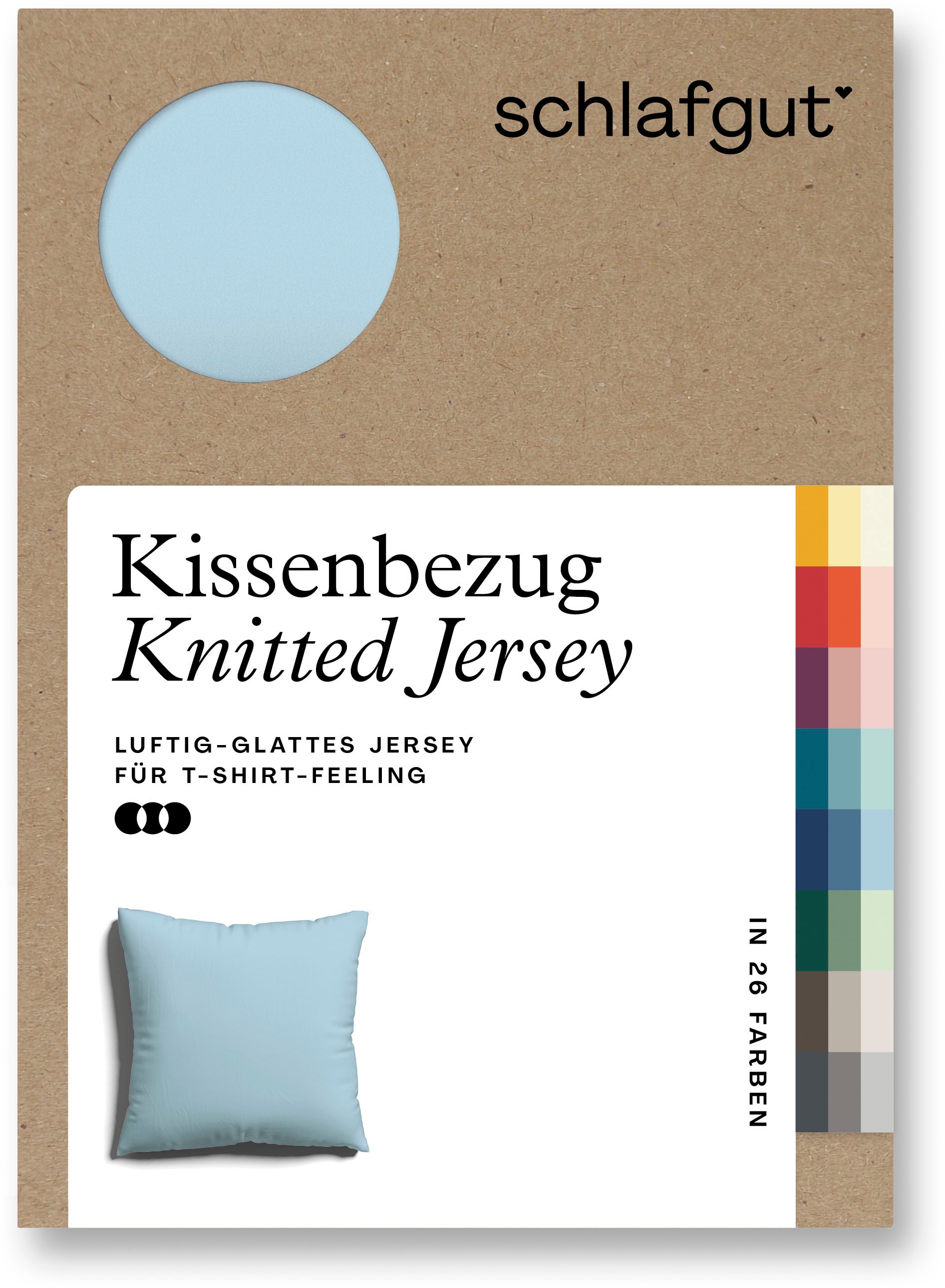 Schlafgut Kissenbezug "Knitted Jersey aus Bio-Baumwolle mit Elasthan, bügelfrei,", (1 St.), besonders fein gestrickt, Ki