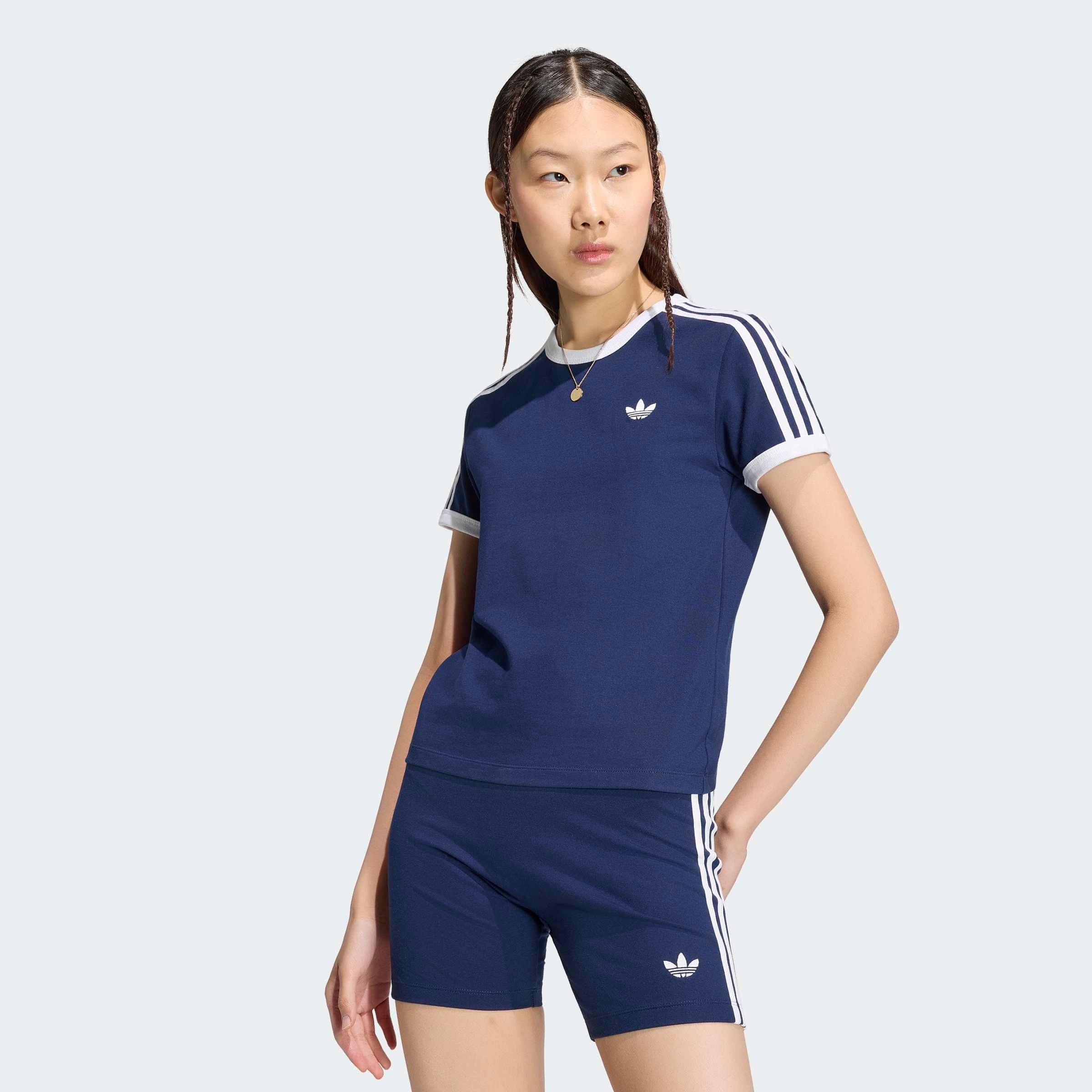 adidas Originals T-Shirt "3-STREIFEN, SCHMAL GESCHNITTEN" sanft anliegende Passform, ohne Verschluss, für sportlichen Look