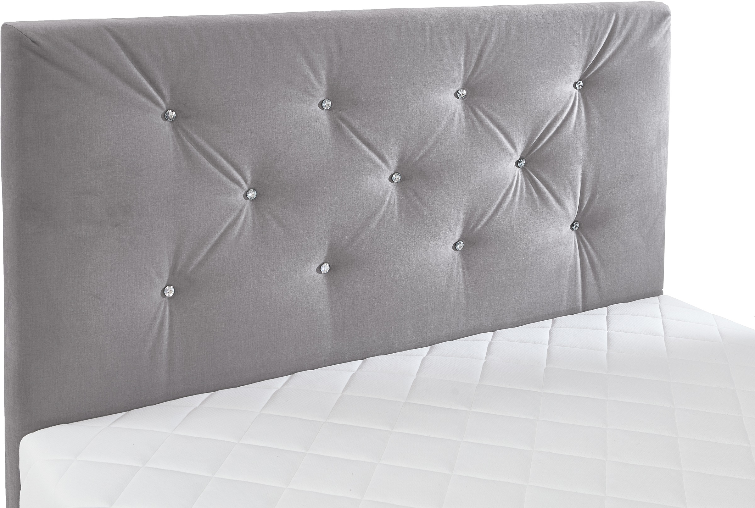 ATLANTIC home collection Boxbett »CELIA im hochwertiger Samtoptik«, mit Taschen-Federkernmatratze, Bettkasten und Strass-Steinen