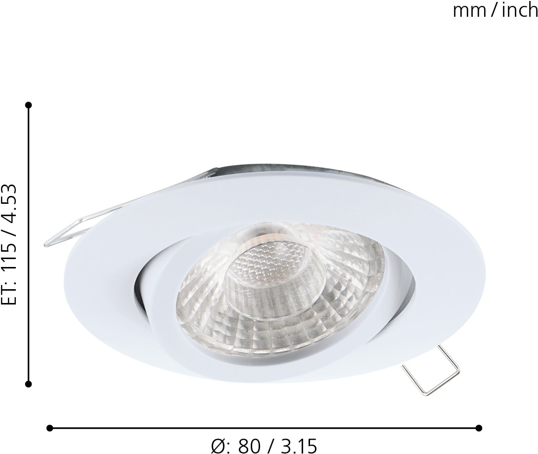 EGLO LED Einbauleuchte »TEDO1« GU10 3 Stk. Warmweiß