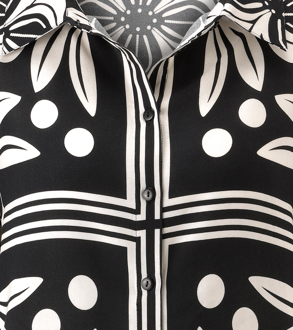 Aniston SELECTED Hemdbluse mit geometrischen Blumen-und Punktemuster- NEUE KOLLEKTION