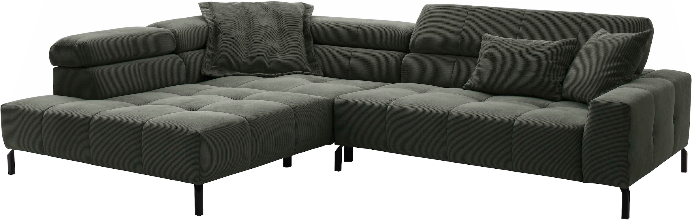 Places of Style Ecksofa »Cleveland, L-Form, incl. Kopfteilverstellung, Breite 311 cm«, wahlweise elektrischer Sitzvorzug
