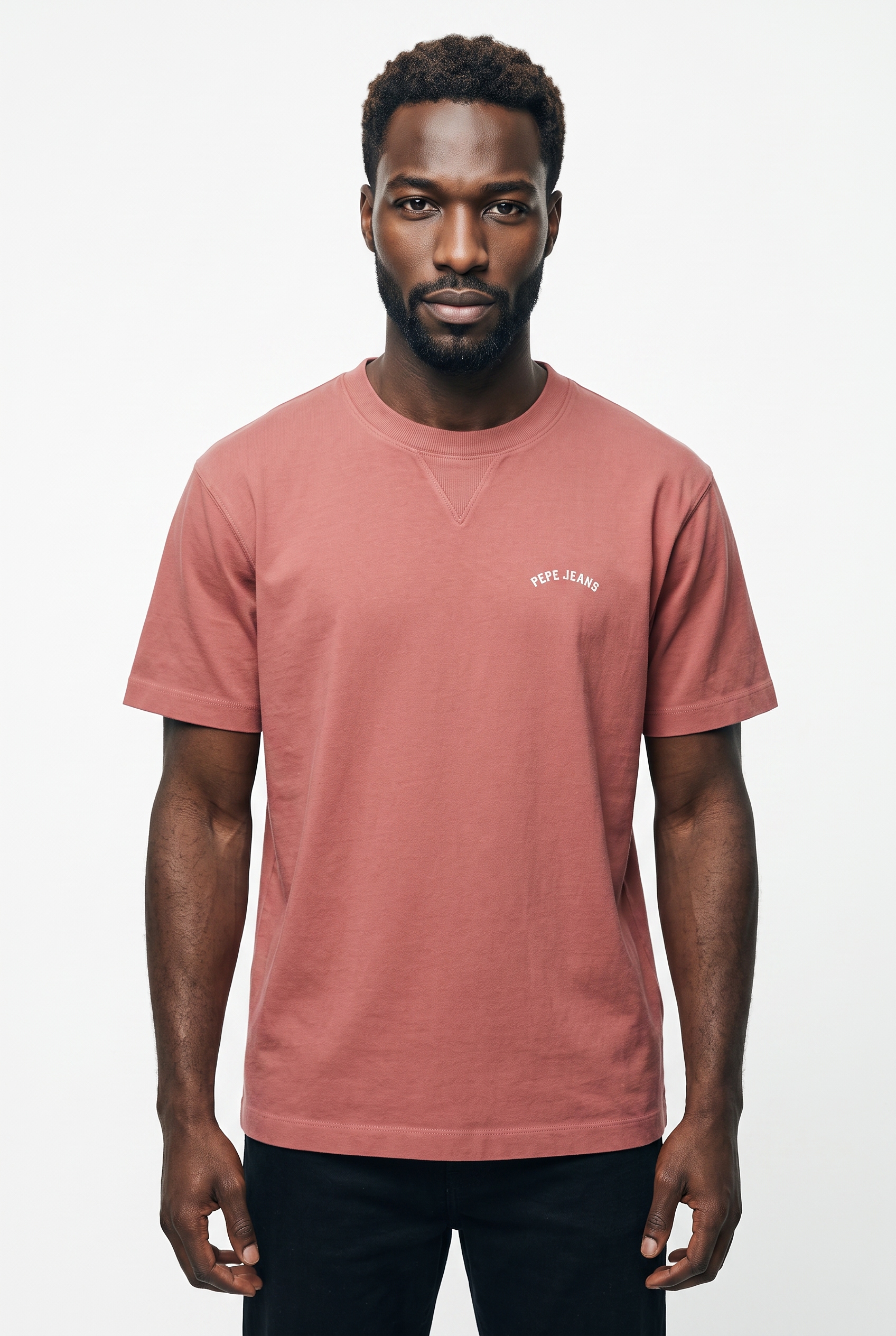 Pepe Jeans T-Shirt "JOHN TEE" mit V-Naht am Rundhals