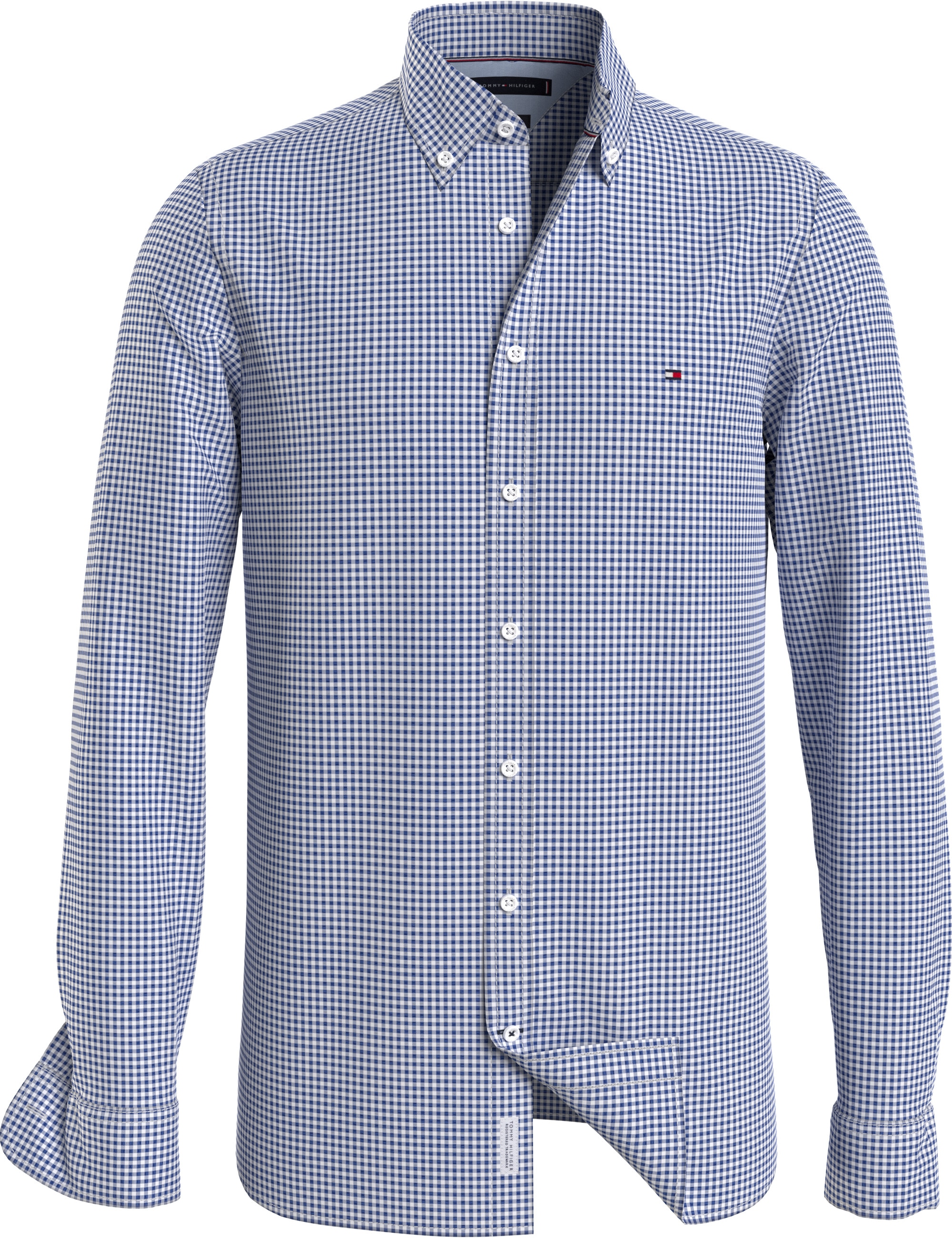 Tommy Hilfiger Karohemd »FLEX TEXTURED GINGHAM SF SHIRT«, mit kleiner Logostickerei