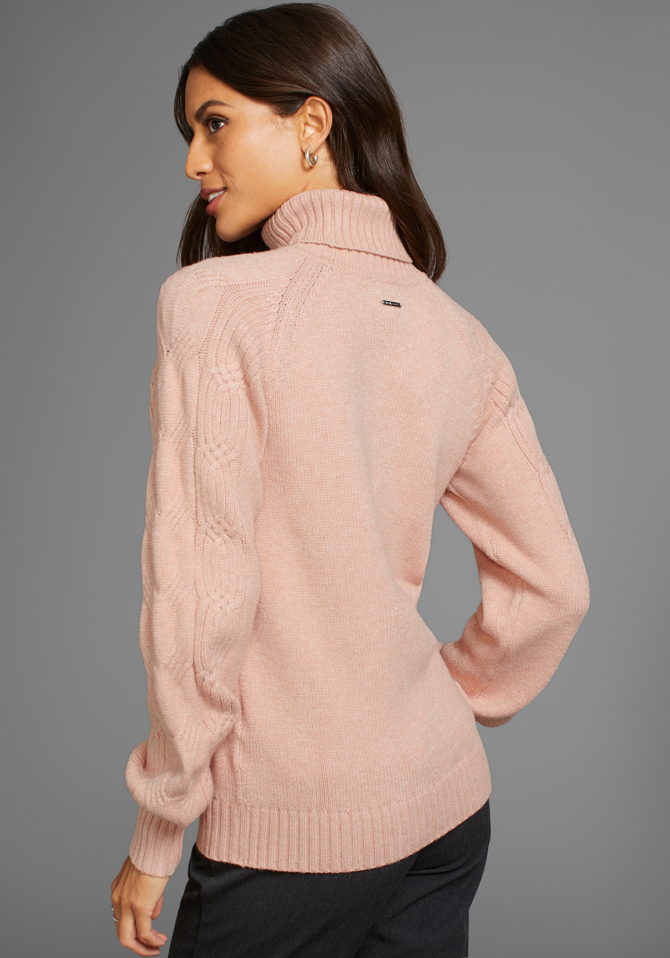 Laura Scott Ajourpullover, mit Rollkragen