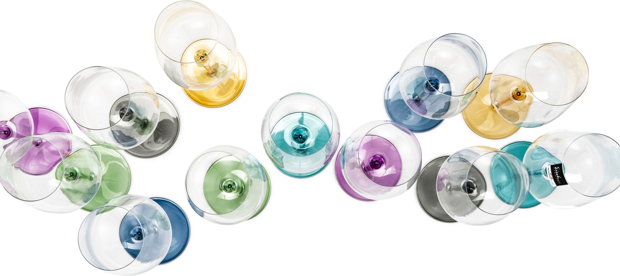 Eisch Germany Weinglas »INSPIRE SENSISPLUS, Made in Germany«, (Set, 2 tlg., 2 Gläser im Geschenkkarton), Veredelung der farbigen Stiele in Handarbeit, 2-teilig