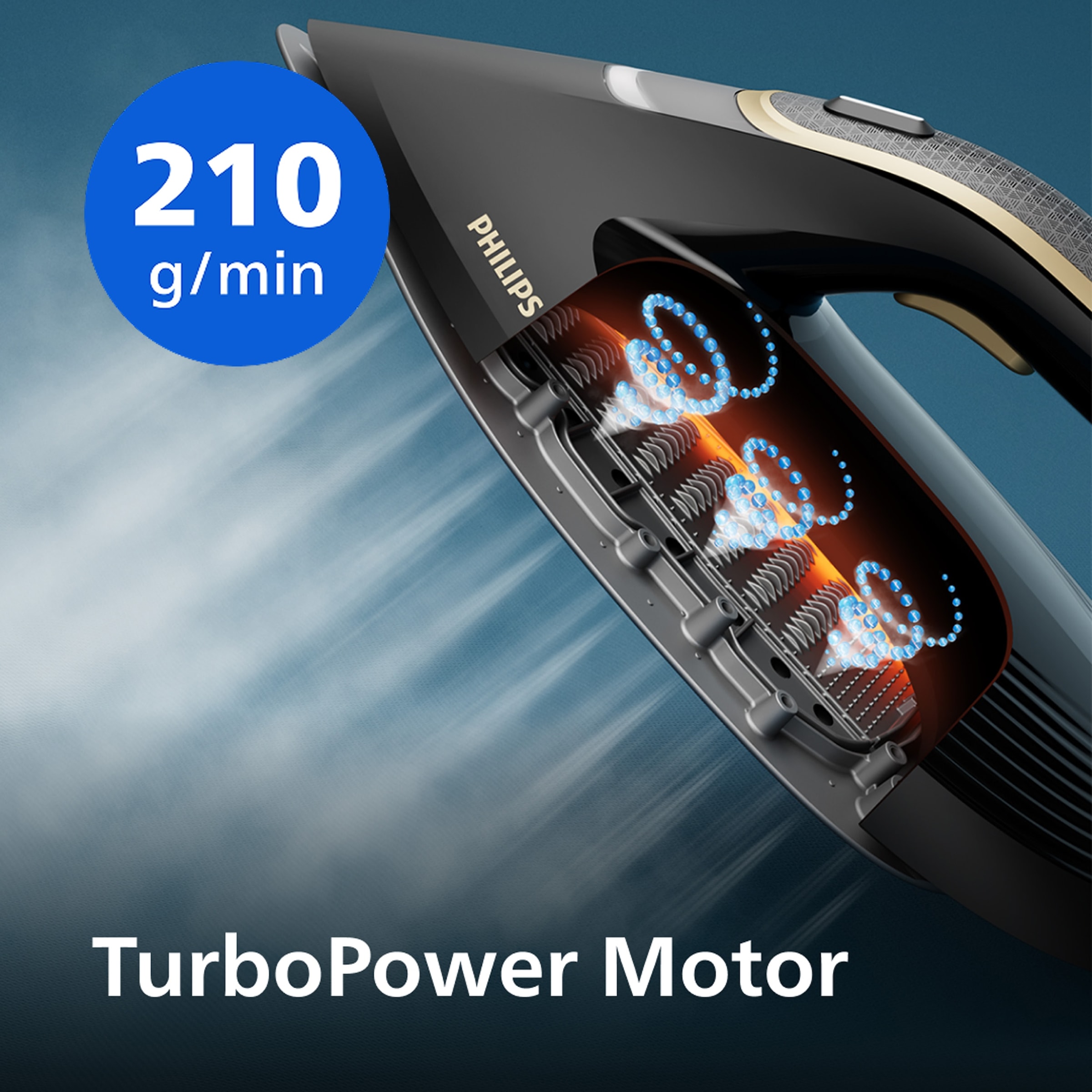 Philips Dampfbügelstation »PerfectCare 8000 Series PSG8300/80, Schwarz/Gold«, 3.120 Watt, OptimalTemp & TurboPower-Dampfmotor, 850 gr Dampfstoß