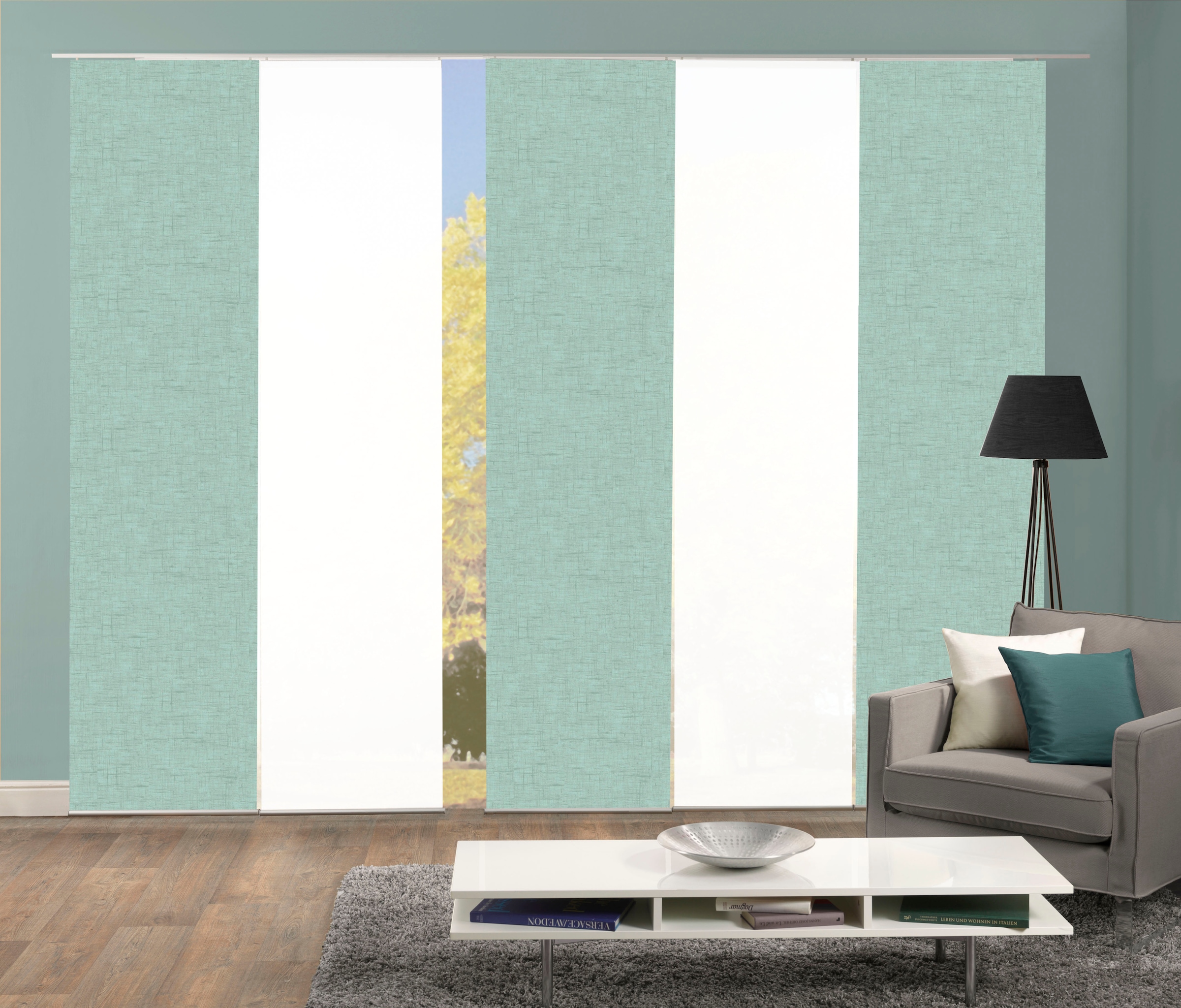 HOME WOHNIDEEN Schiebegardine "PIVE 5er SET" Paneelwagen 5 Stk. tlg. Schieb günstig online kaufen