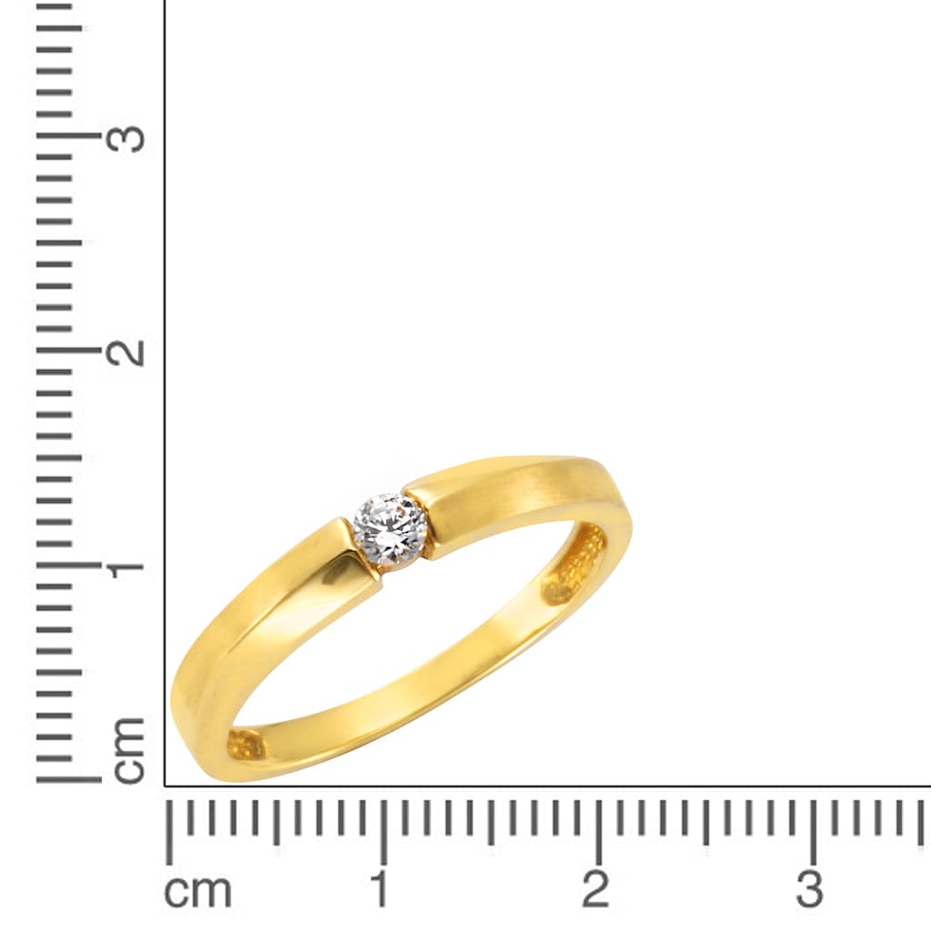 CELESTA Fingerring »375 Gold Zirkonia weiß«