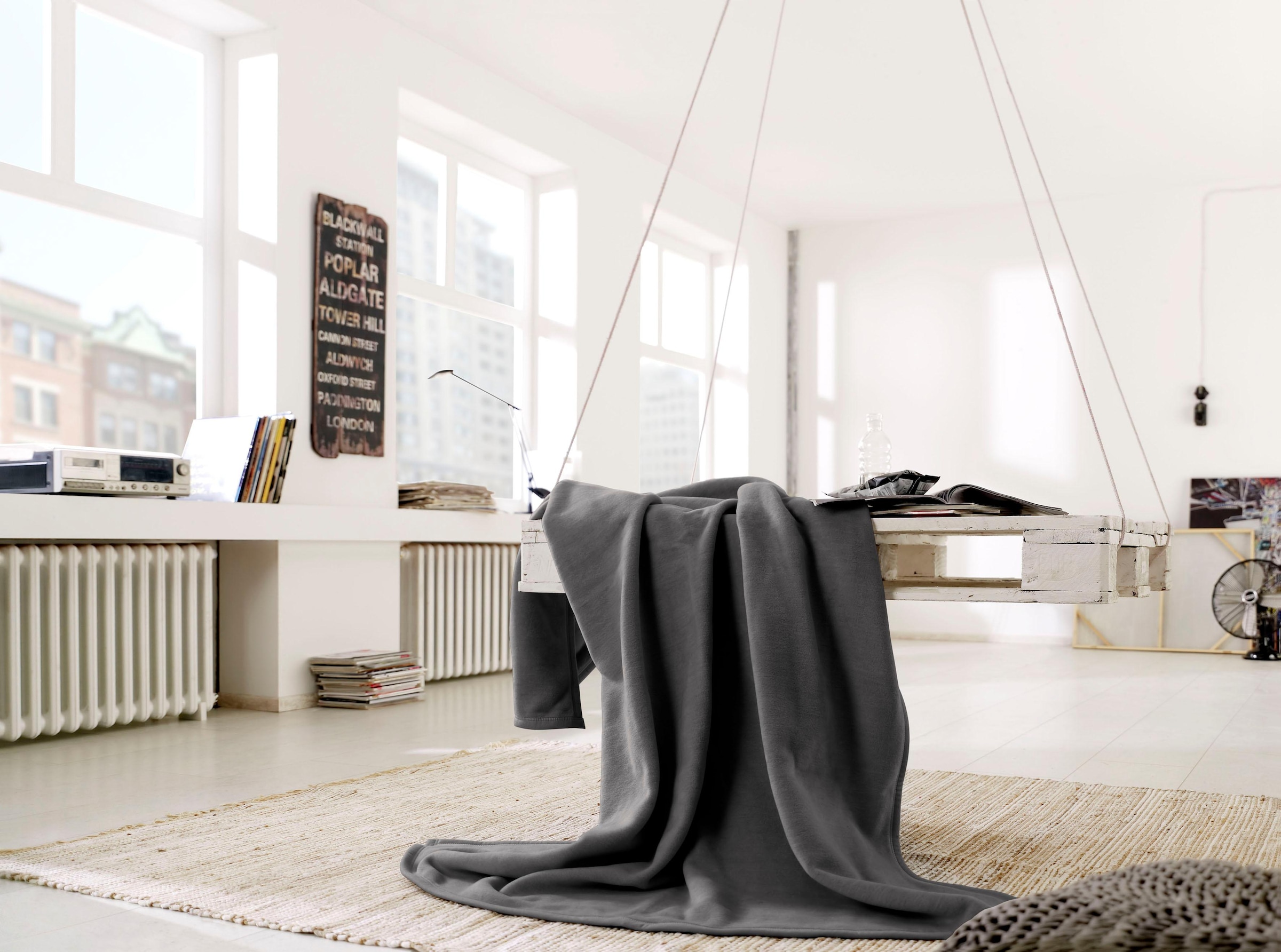 Biederlack Wohndecke »Cotton Home«, im Uni Design, Kuscheldecke