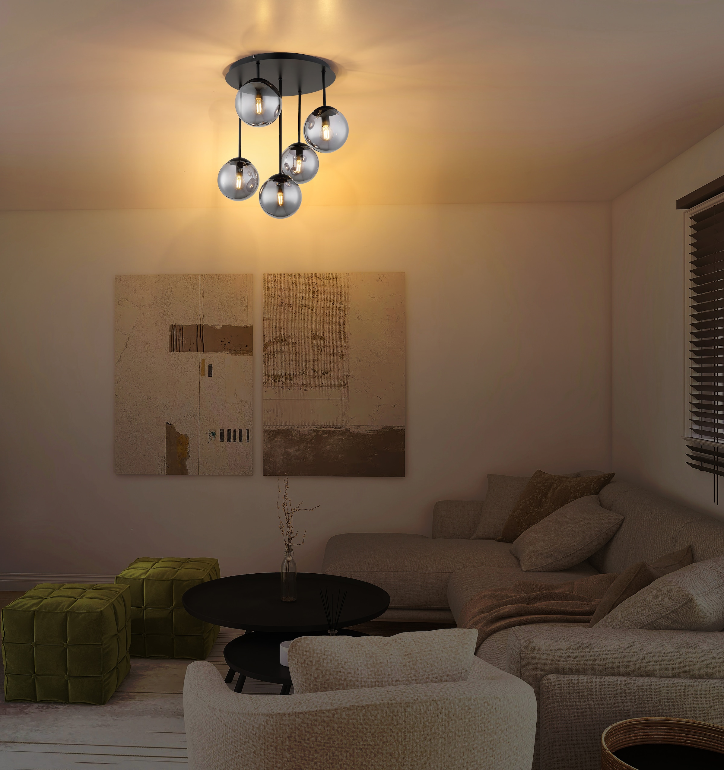 GLOBO LIGHTING Deckenleuchte »HARMON« E14 1 Stk. Deckenleuchte mit Glaskugeln, modern, stilvoll & edel