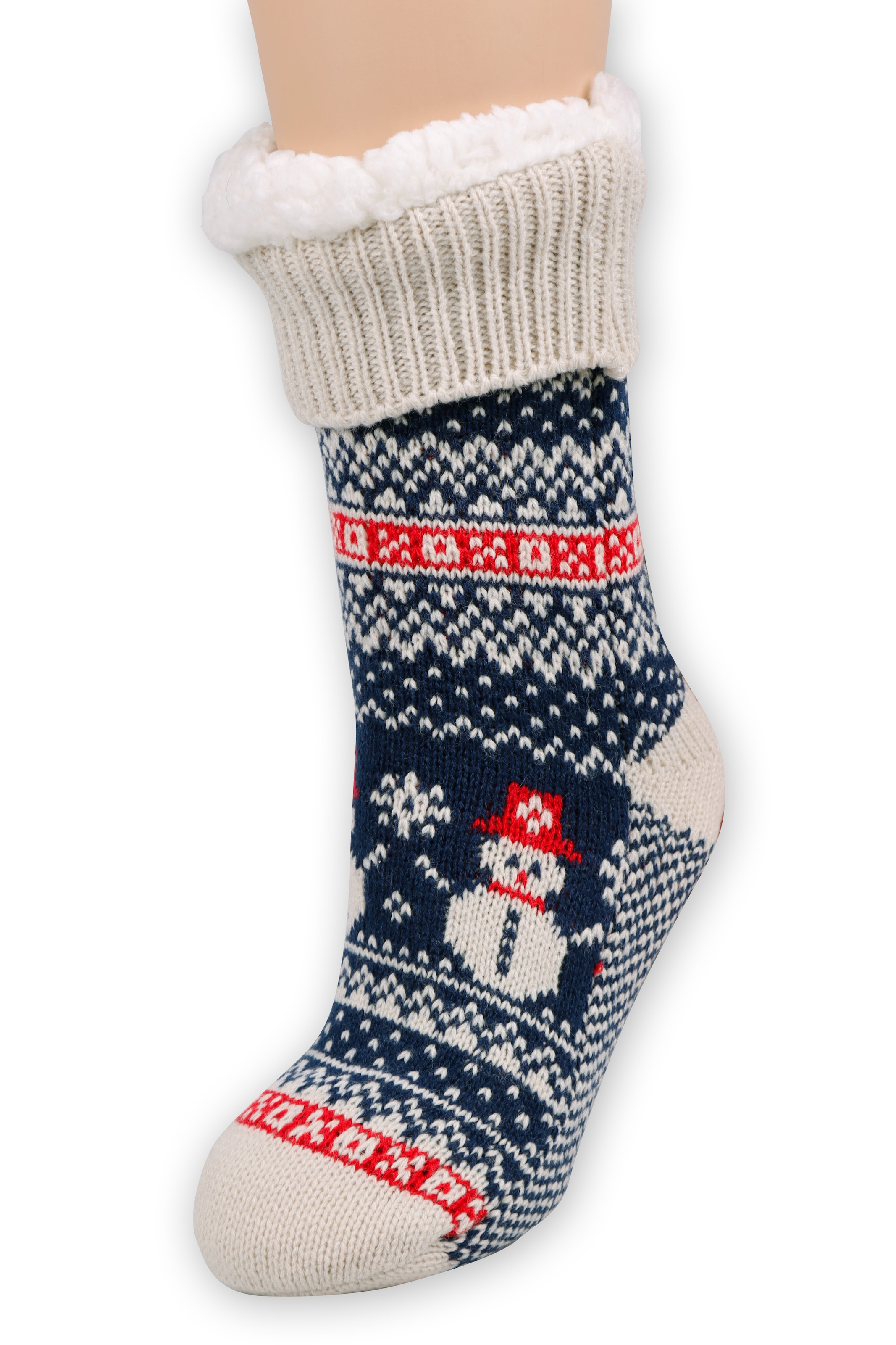 Capelli New York Socken »Haussocken blue combo« 1 Paar,  rutschsicher, feinstrick, warm gefüttert