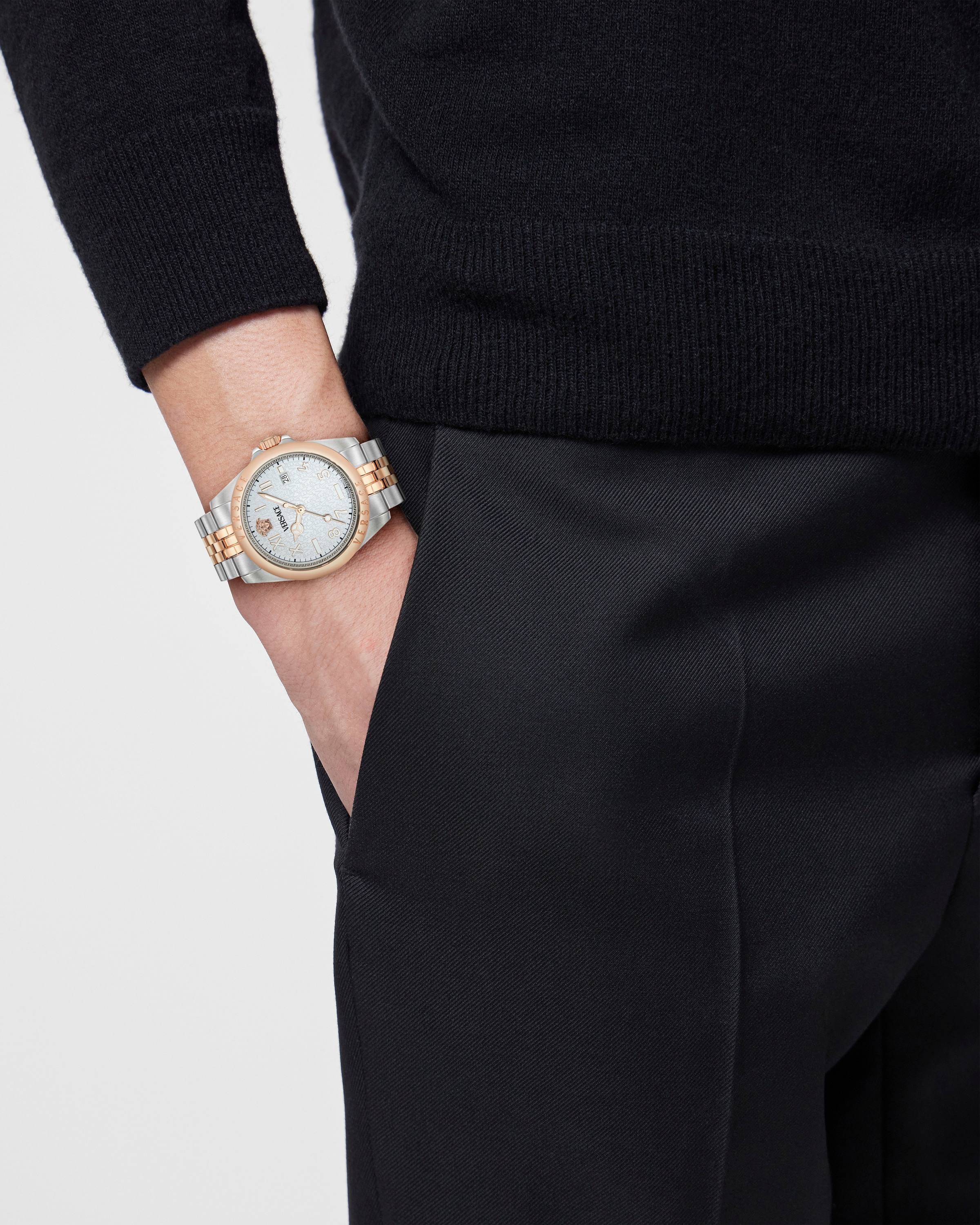 Versace Quarzuhr »VERSACE ANTEO«, Armbanduhr, Herrenuhr, Swiss Made, Saphirglas, Edelstahlarmband, Datum