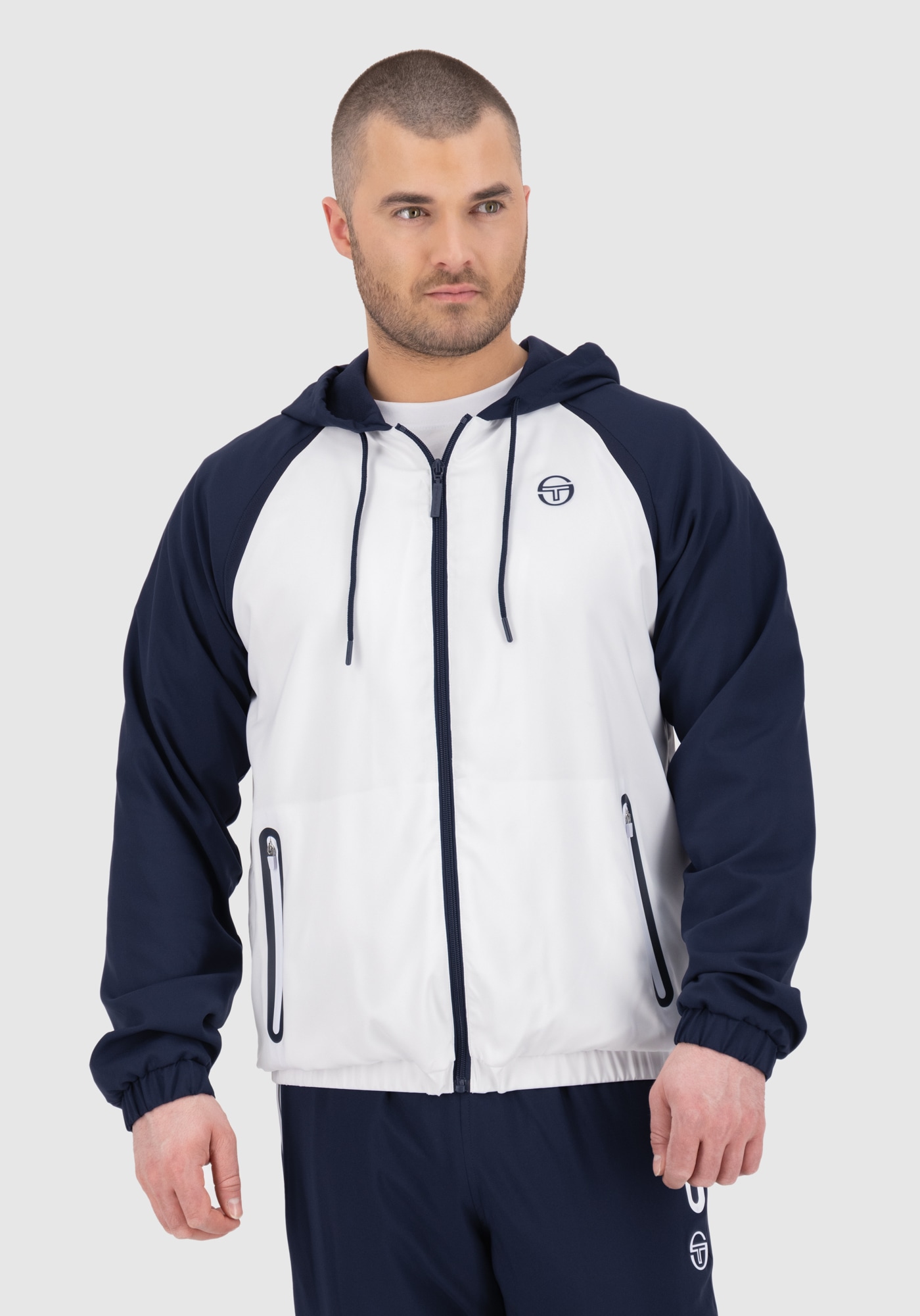 Sergio Tacchini Trainingsjacke »RISPECCHIO TRACK JACKET Herren«, mit Kapuze, Trainingsjacke Herren, leichte Jacke, Retro, Sportjacke, Outdoor, Sale