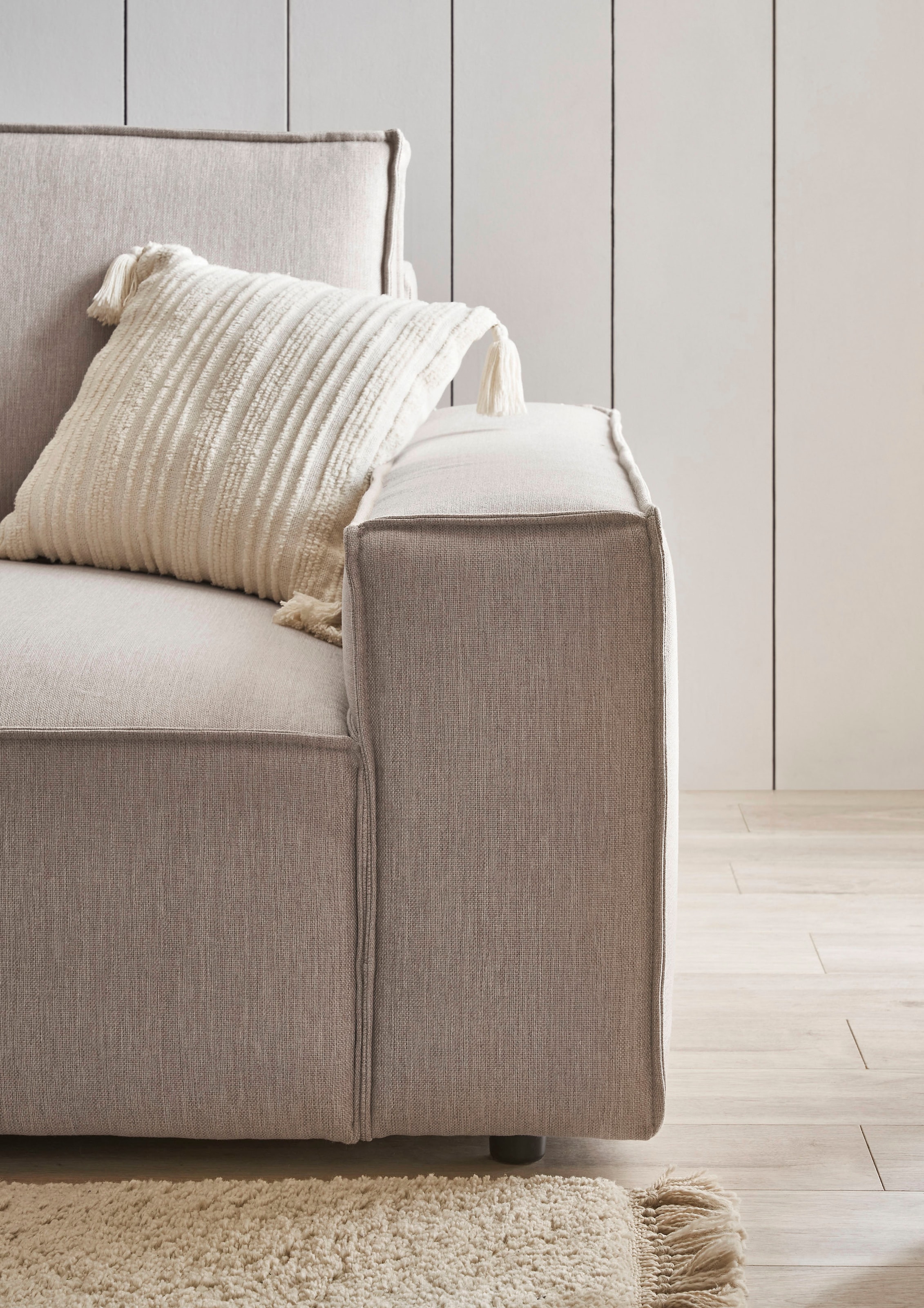 Home affaire Polsterecke »NEU: SHERWOOD XXL tief, L-Form mit Schlaffunktion, Big-Sofa mit Hocker«, (Set, 2 St.), stellbar zum Schlafsofa (Krokodilverbinder), Cord, Leinenoptik