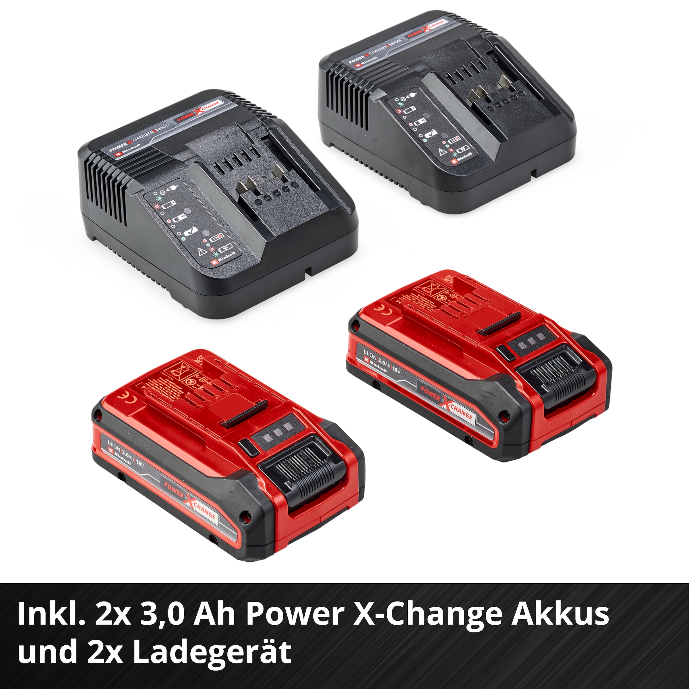 Einhell Akkurasenmäher »Einhell Power X-Change RASARRO 36/34«, mit 2x Akku 18V/3,0Ah und 2x Ladegerät