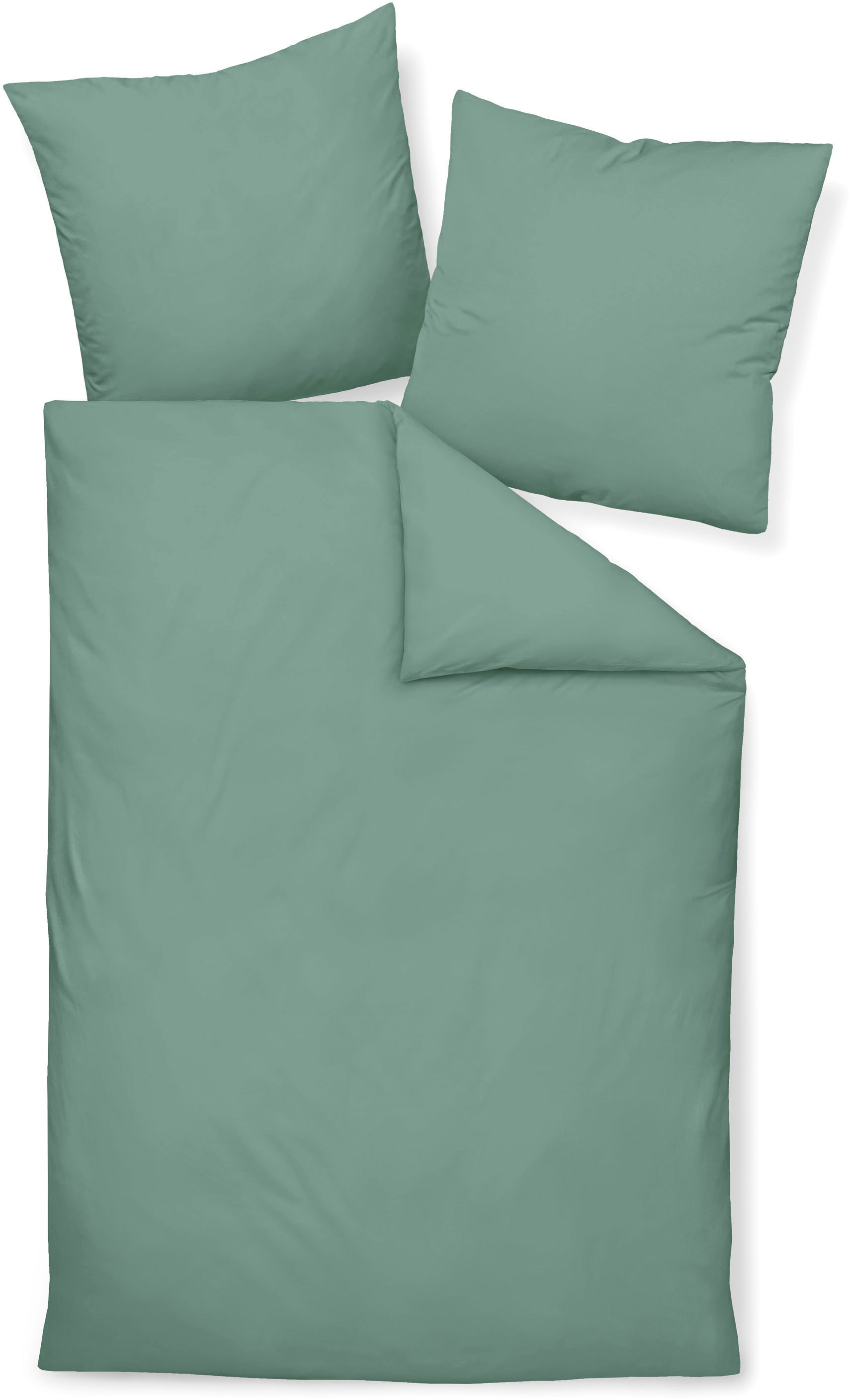 Janine Bettwäsche »Colors 31001«, (2 tlg.), in Mako Satin Qualität aus 100% Baumwolle, Bett- und Kopfkissenbezug mit Reißverschluss, pflegeleicht, feinfädig, MADE IN GREEN zertifiziert