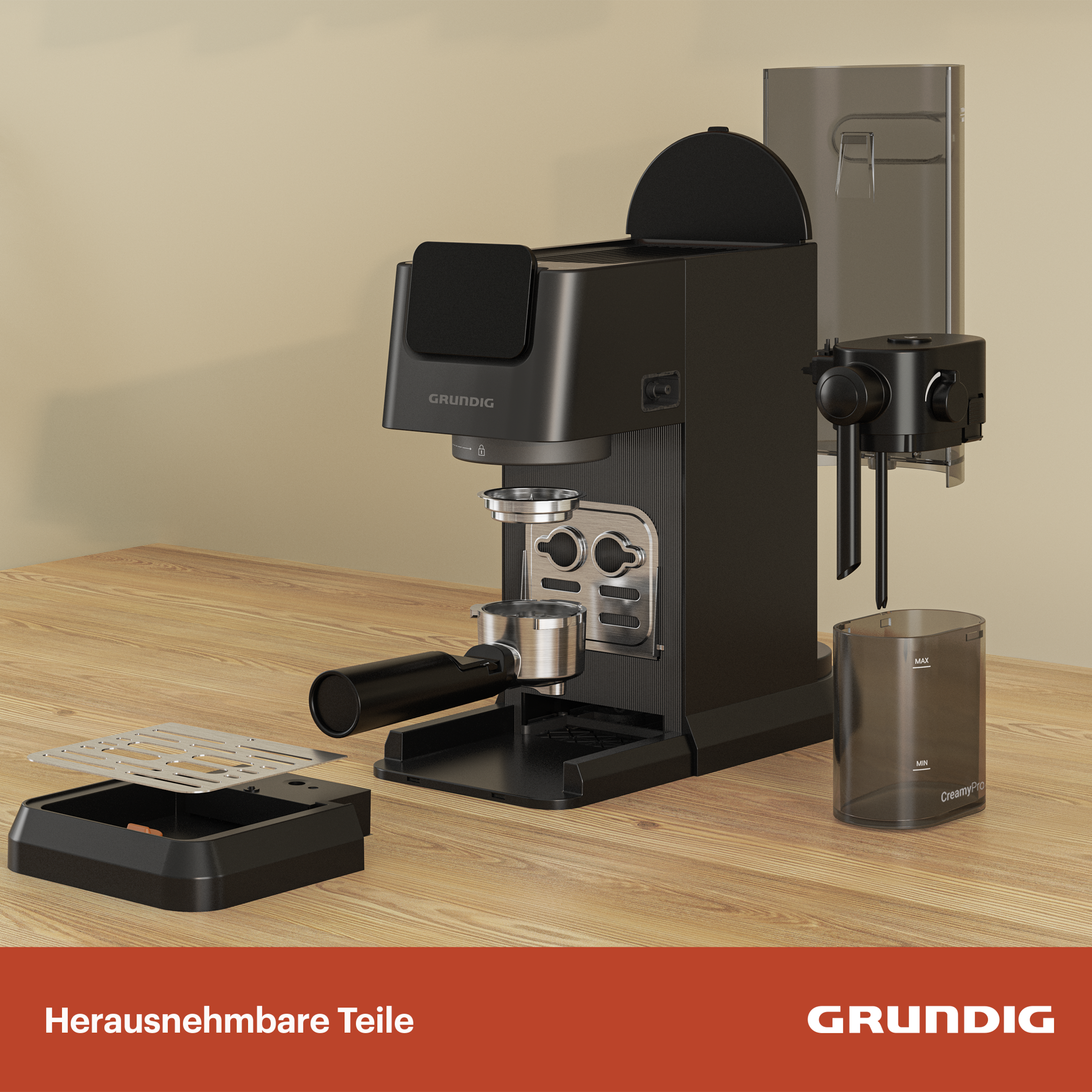 Grundig Espressomaschine »KSM 5330«, mit integriertem Milchbehälter