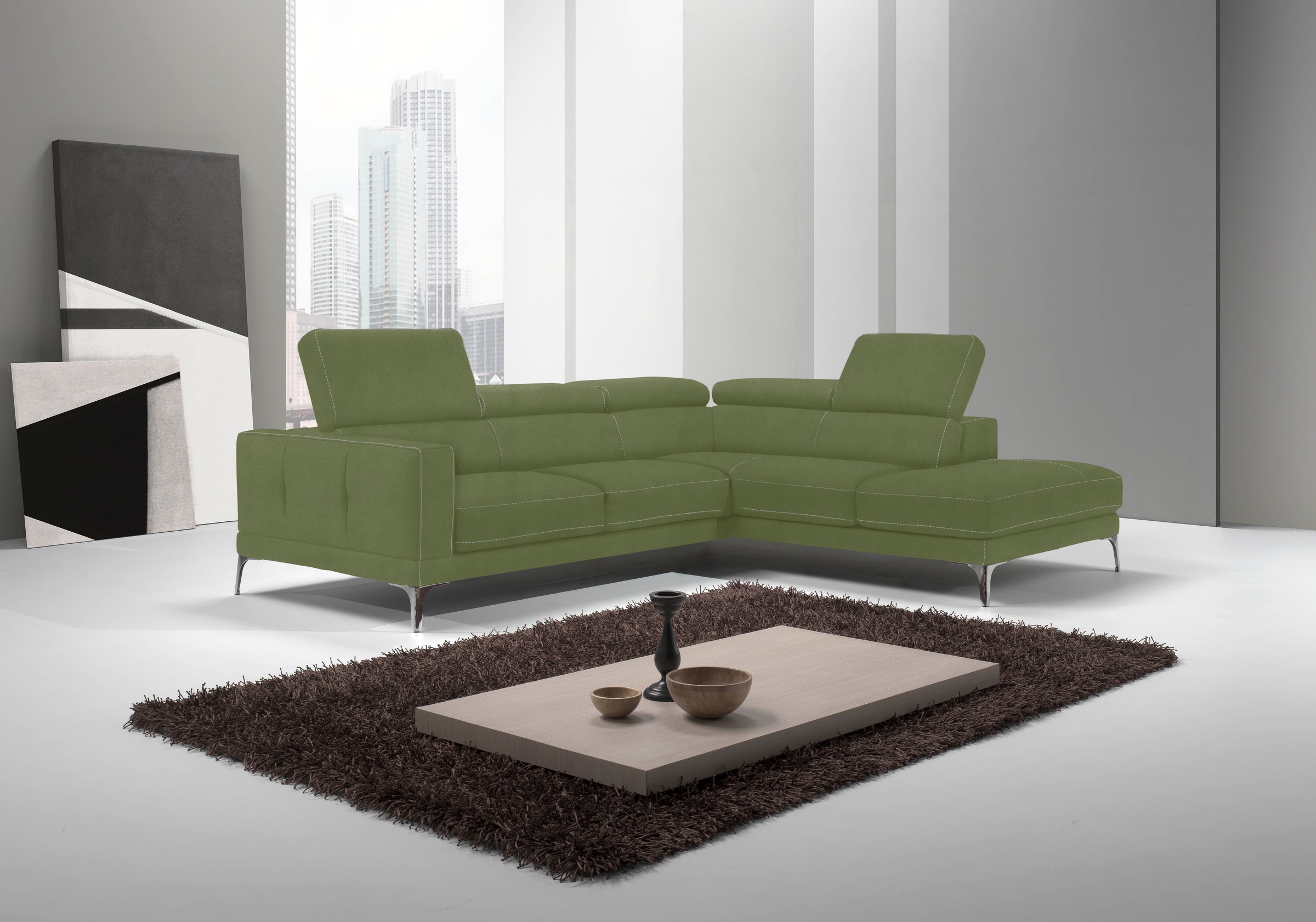 Egoitaliano Ecksofa "Claudie, Designsofa mit extrakomfortablem Sitzkomfort, L-Form" Inkl. Kopfteilverstellung, L-Form