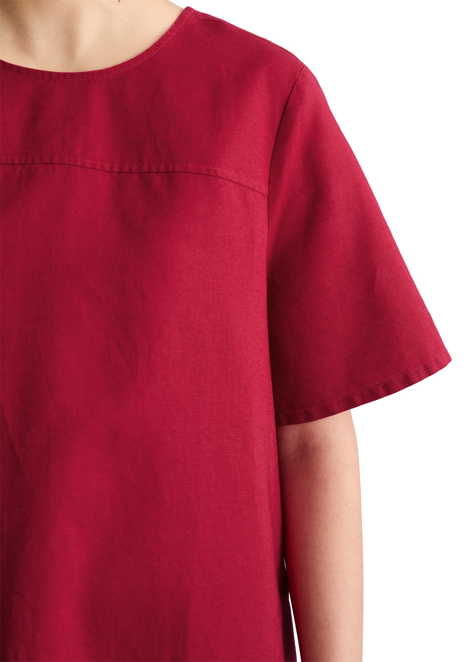 Marc O'Polo DENIM Midikleid Eingrifftaschen relaxed aus Leinen-Baumwolle-Mix