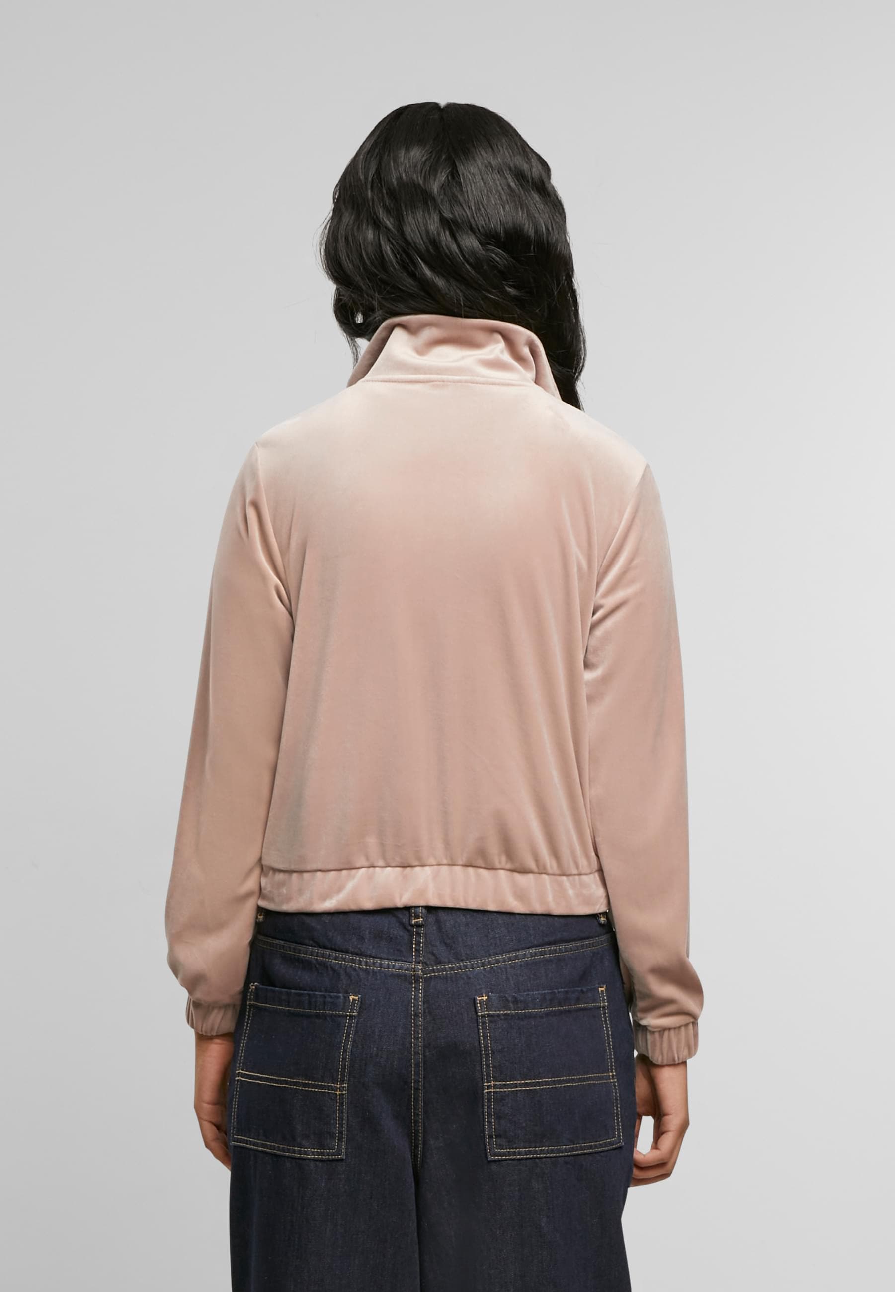URBAN CLASSICS Allwetterjacke »Urban Classics Ladies Short Velvet Track Jacket«, (1 St.), ohne Kapuze