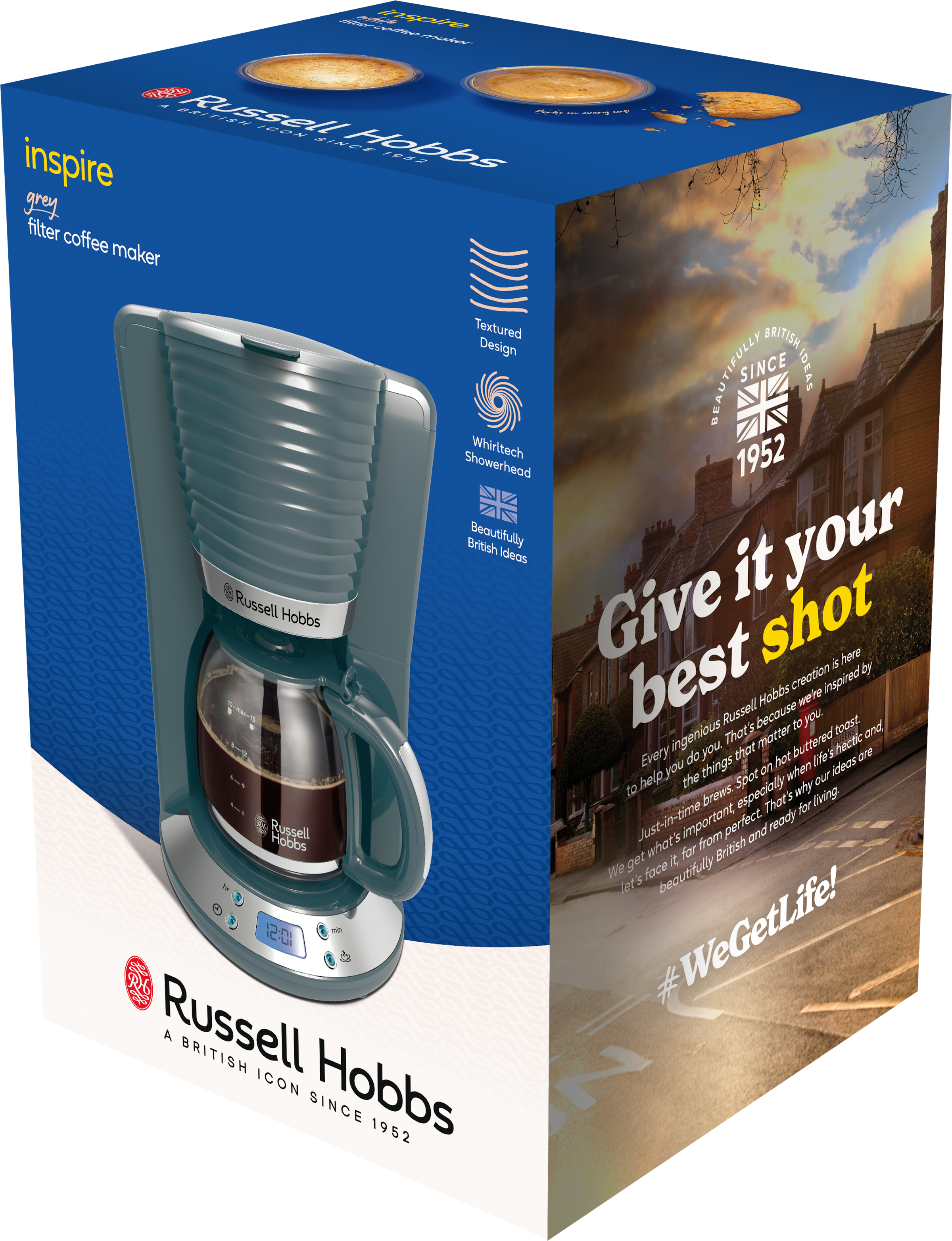 RUSSELL HOBBS Filterkaffeemaschine »Inspire 24390-56«, 1,25 l Kaffeekanne, 1x4, 1100 Watt