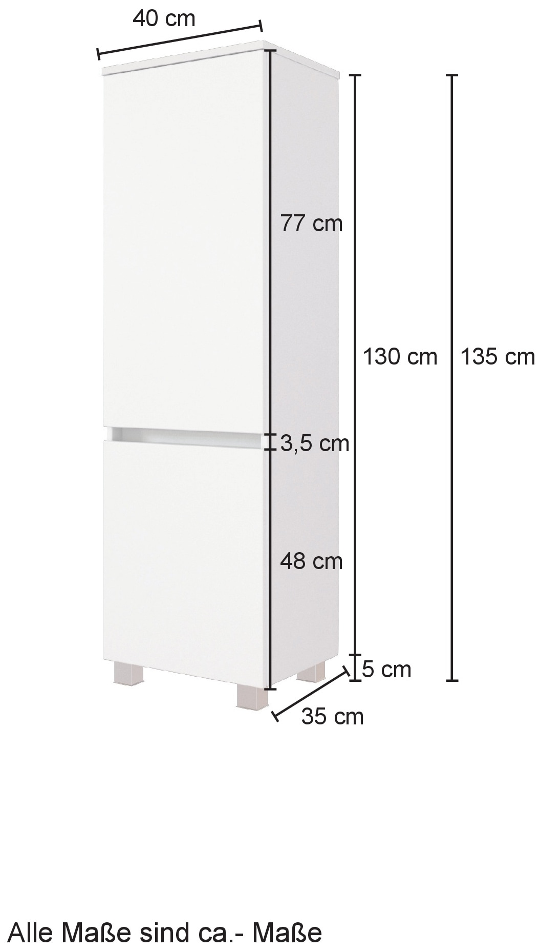 welltime Midischrank »Kaunas«, 40 cm breit, Soft-Close-Funktion