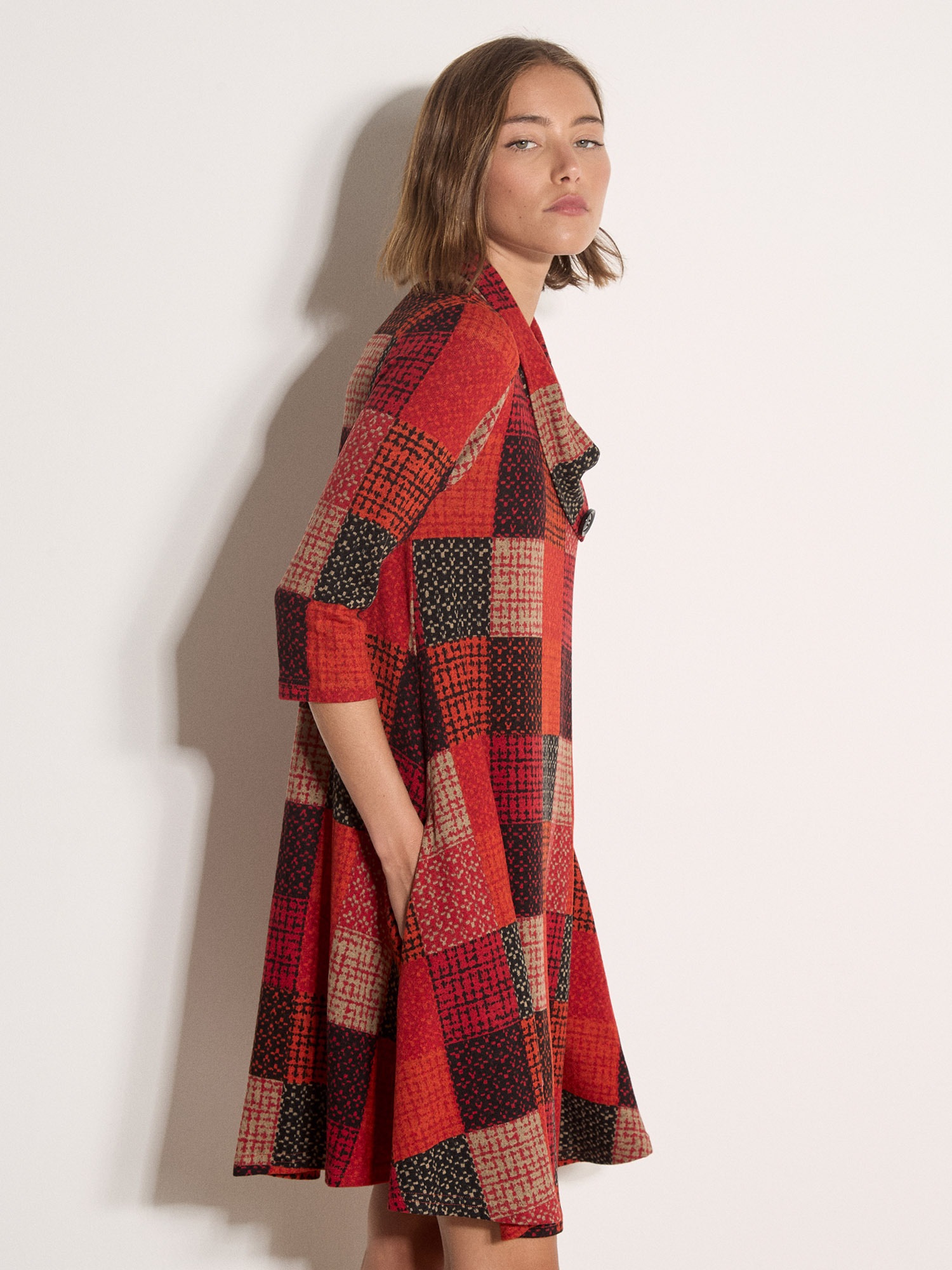 Apricot Midikleid »Strickkleid« mit Karomuster