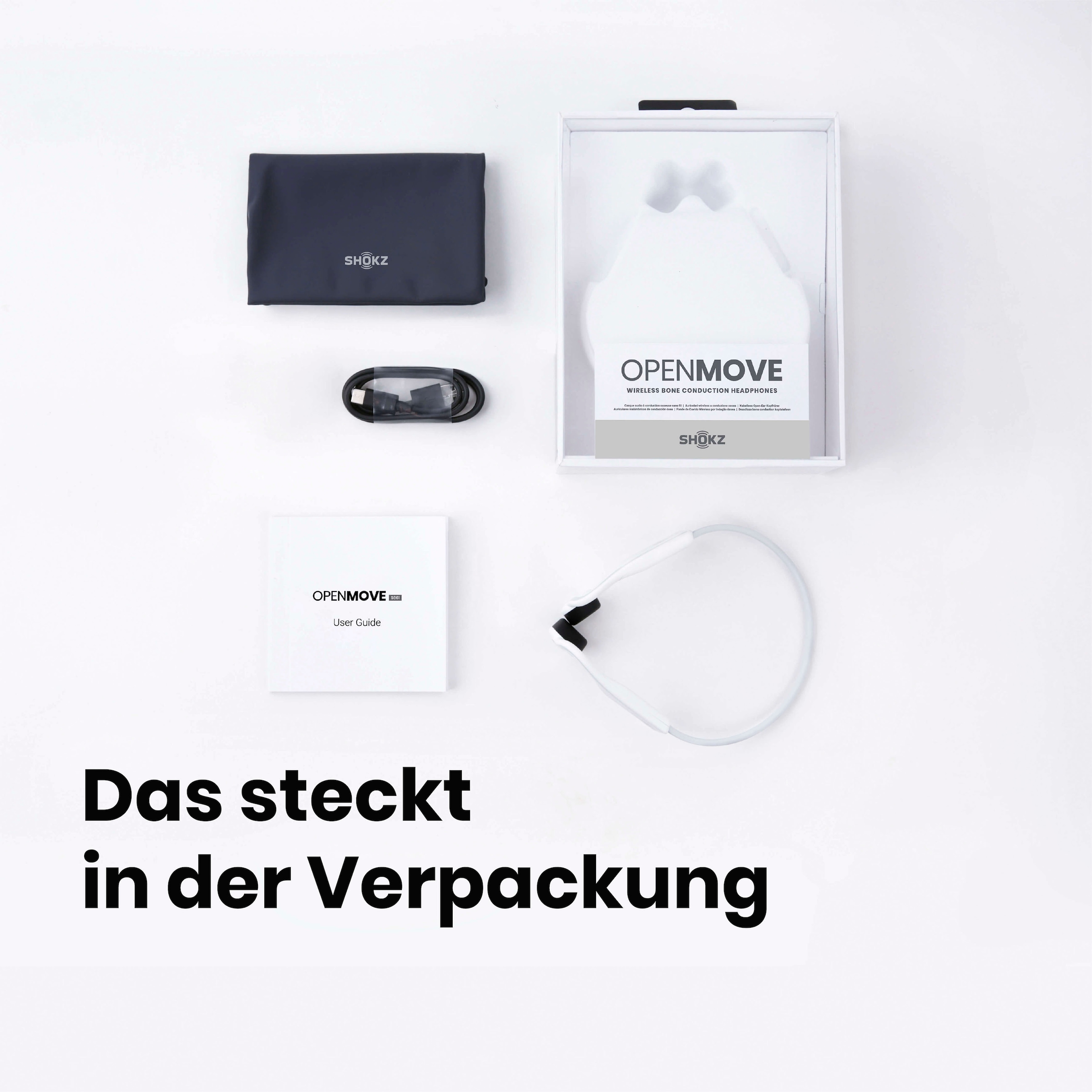 Shokz Sport-Kopfhörer »OpenMove«, Bluetooth-Wireless-A2DP Bluetooth-AVRCP Bluetooth-HFP-HSP, Noise-Cancelling-Freisprechfunktion