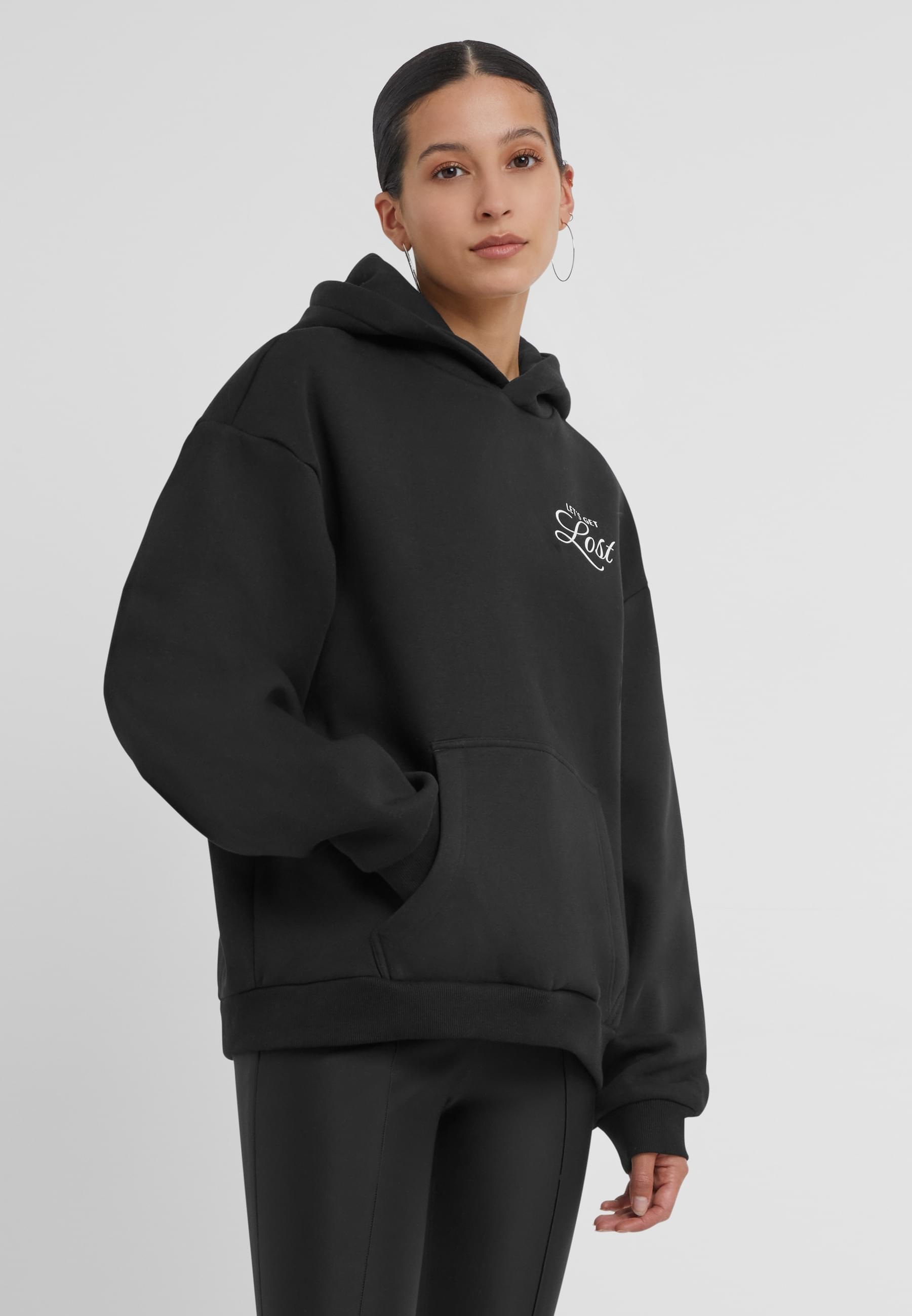Miss Tee Kapuzenpullover »Miss Tee Lost Flowers Ladies Fluffy Hoody«, (1 tlg.)