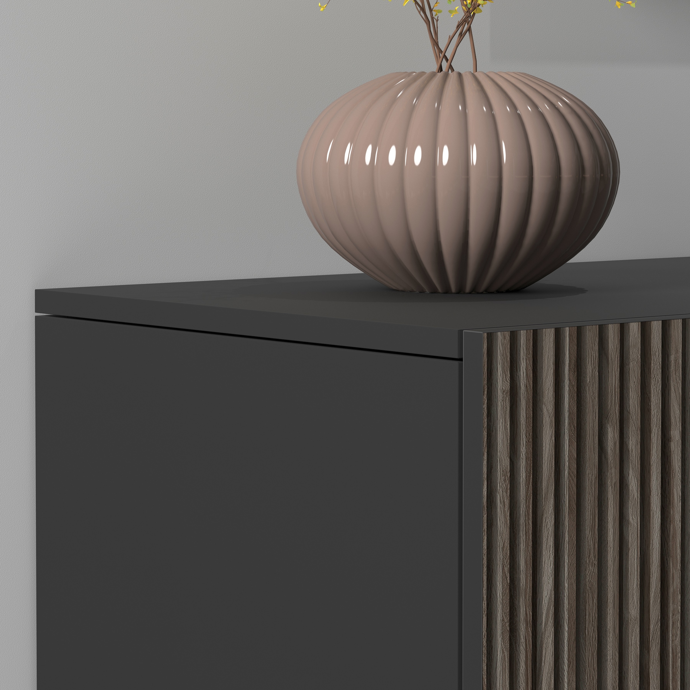 INOSIGN Sideboard »Vega Sideboard,Kommode,200 cm«, mit 4 Türen,Fronten mit Rillen-Optik