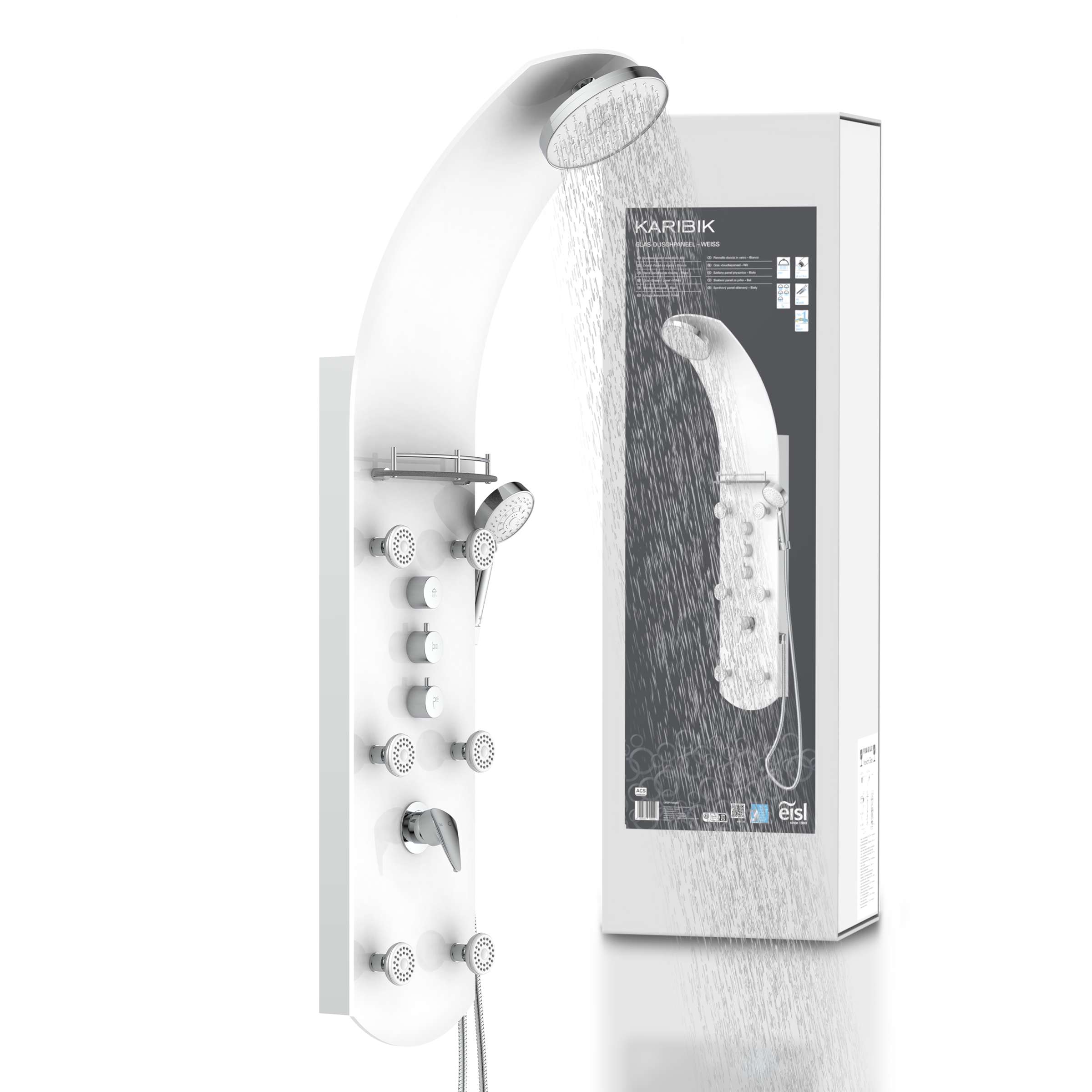 Eisl Duschsäule »KARIBIK« 6 Massagedüsen, Wellness Duschsystem mit Armatur und Regendusche
