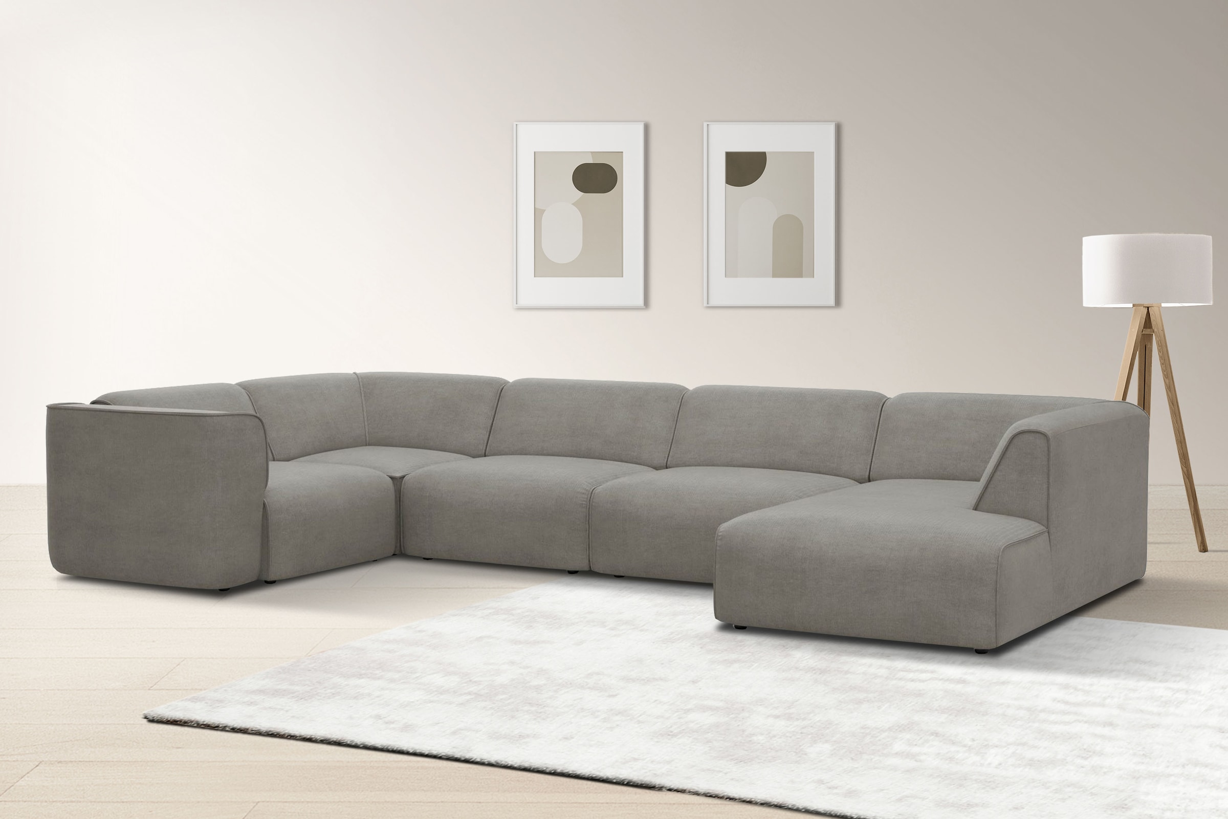 OTTO home Wohnlandschaft "Merid U-Form, jederzeit durch Module erweiterbar, günstig online kaufen