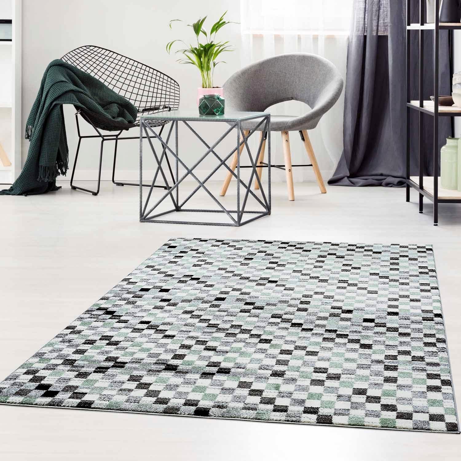 Carpet City Teppich "Moda 1141" rechteckig 11 mm Höhe Kurzflor, Karo, weich günstig online kaufen