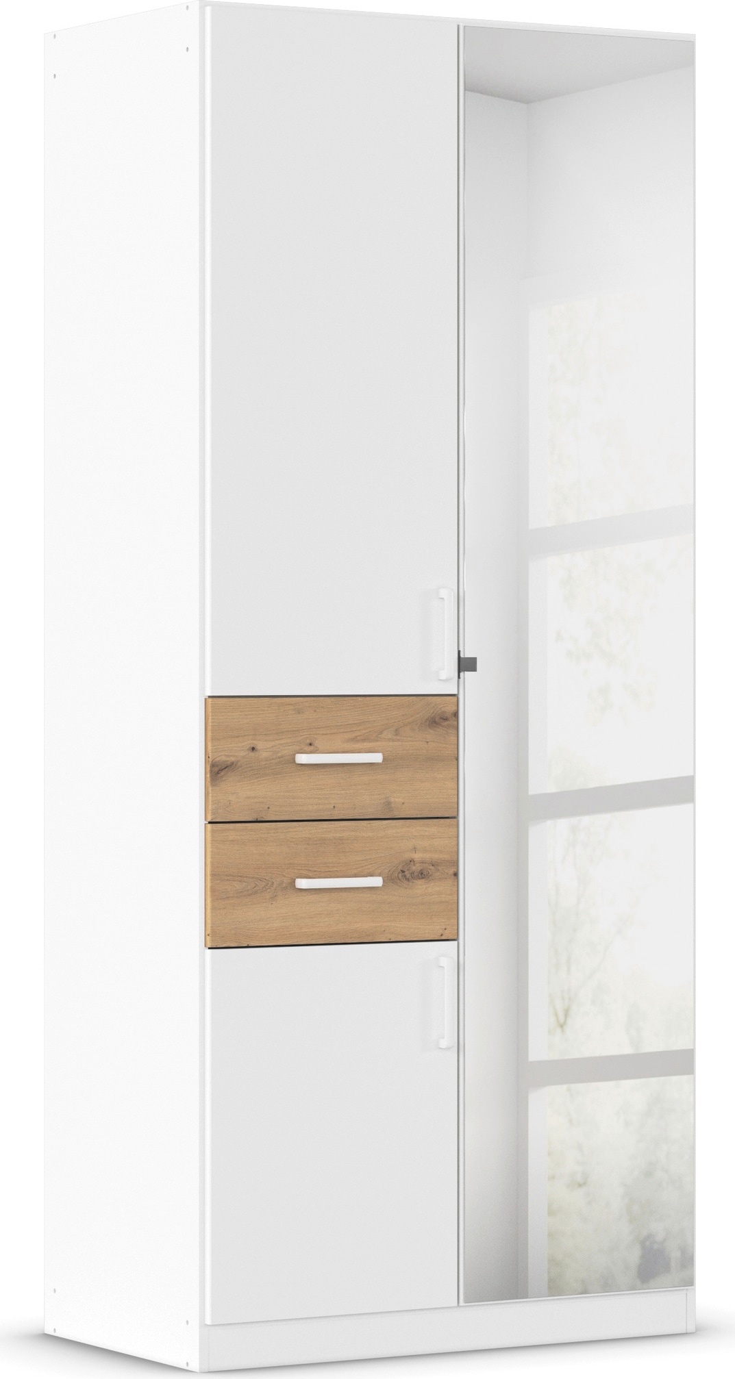 rauch Drehtürenschrank "Maika" mit Spiegel, 2 Schubladen, in verschiedenen Breiten, Höhen und Farben