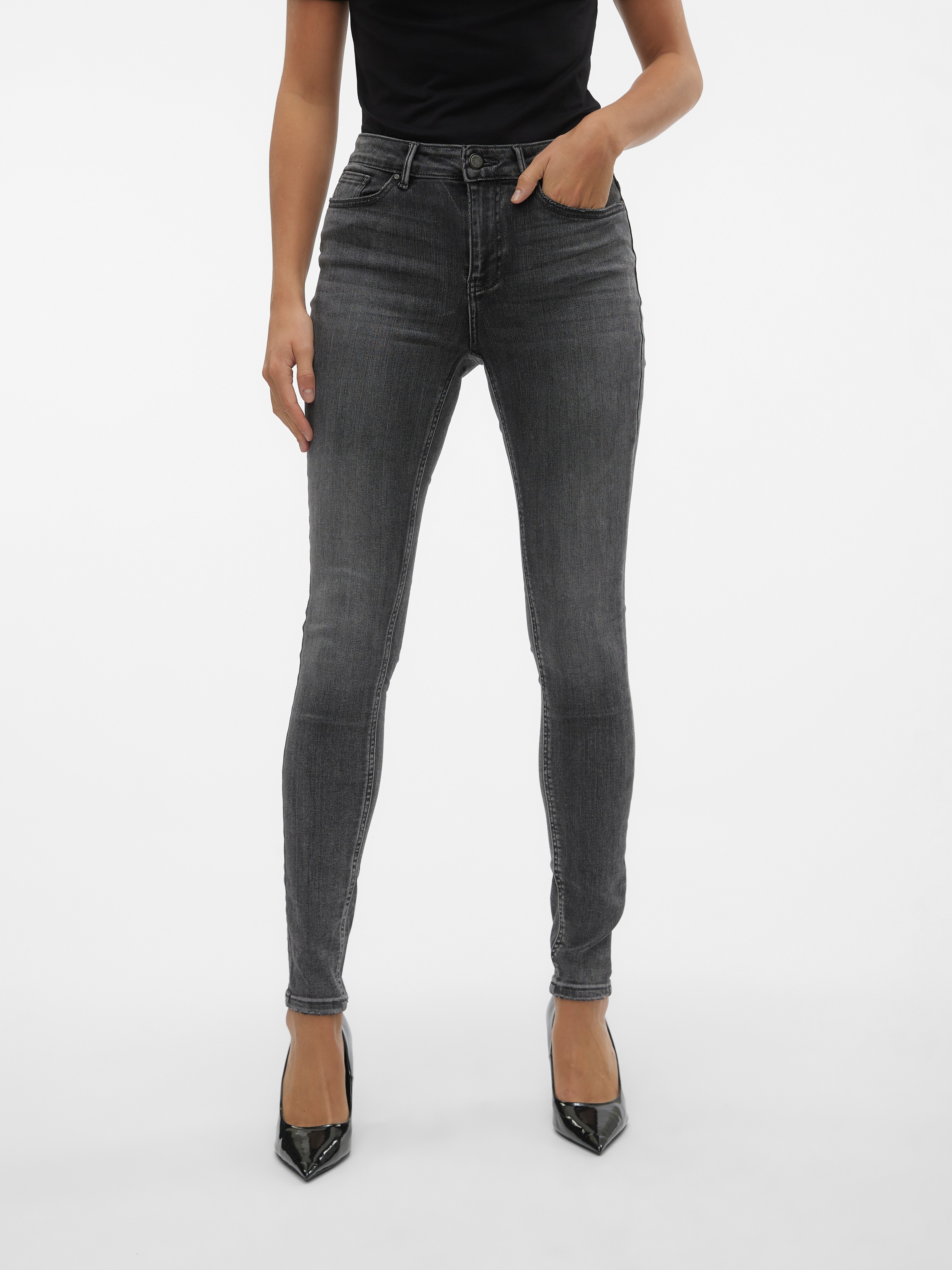 Vero Moda Skinny-fit-Jeans "VMFLASH MR SKINNY JEANS LI213 NOOS" Baumwollmis günstig online kaufen