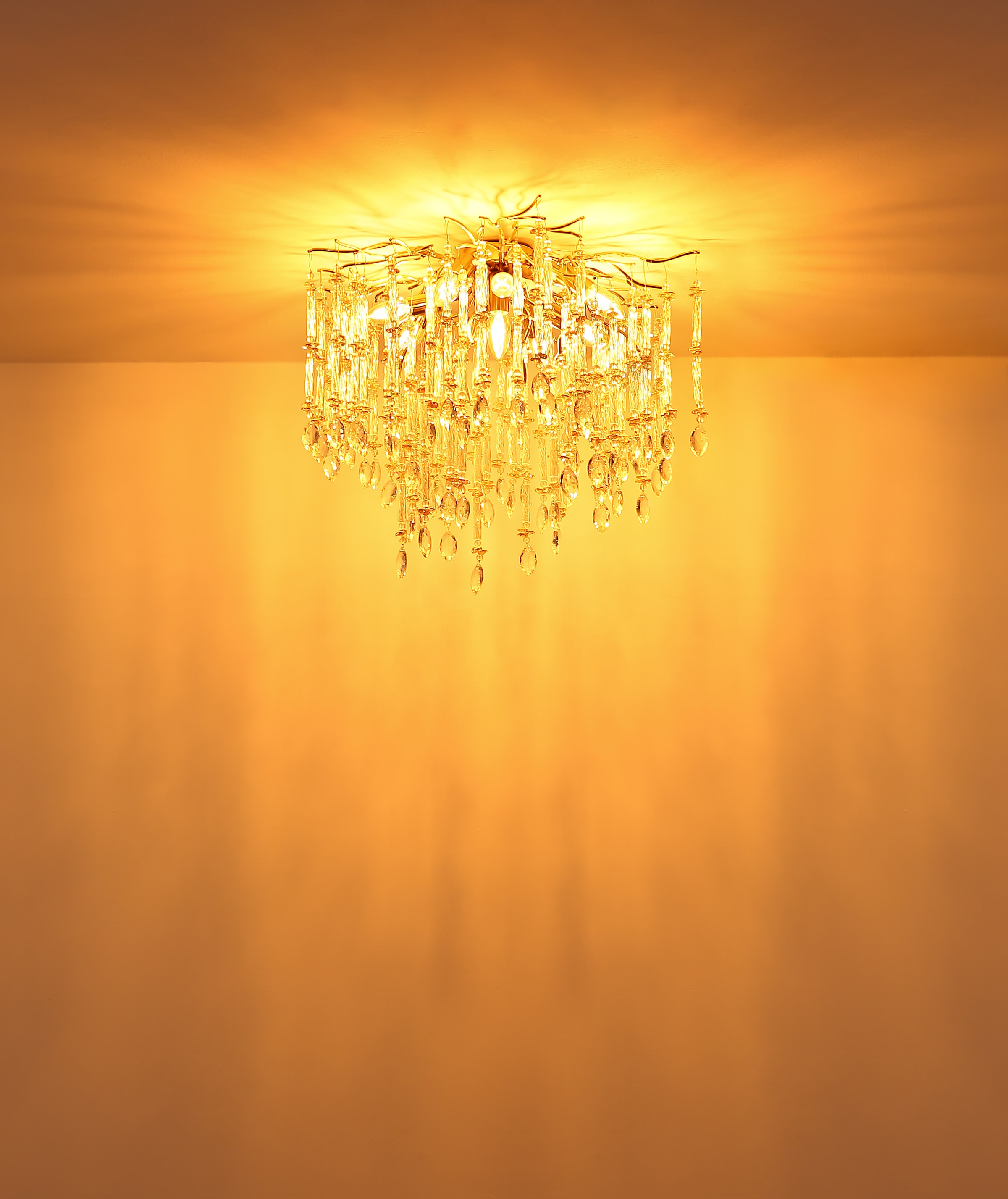 GLOBO LIGHTING Deckenleuchte »GLORIA« E14 1 Stk. Kristall Deckenleuchte für Wohn- & Esszimmer, gold