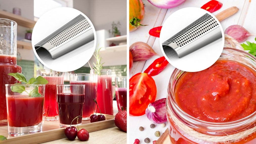 BOSCH Beerenpressenaufsatz »Edelstahl-Scheiben, 2 Siebe fein u. grob, spülmaschinenfest«