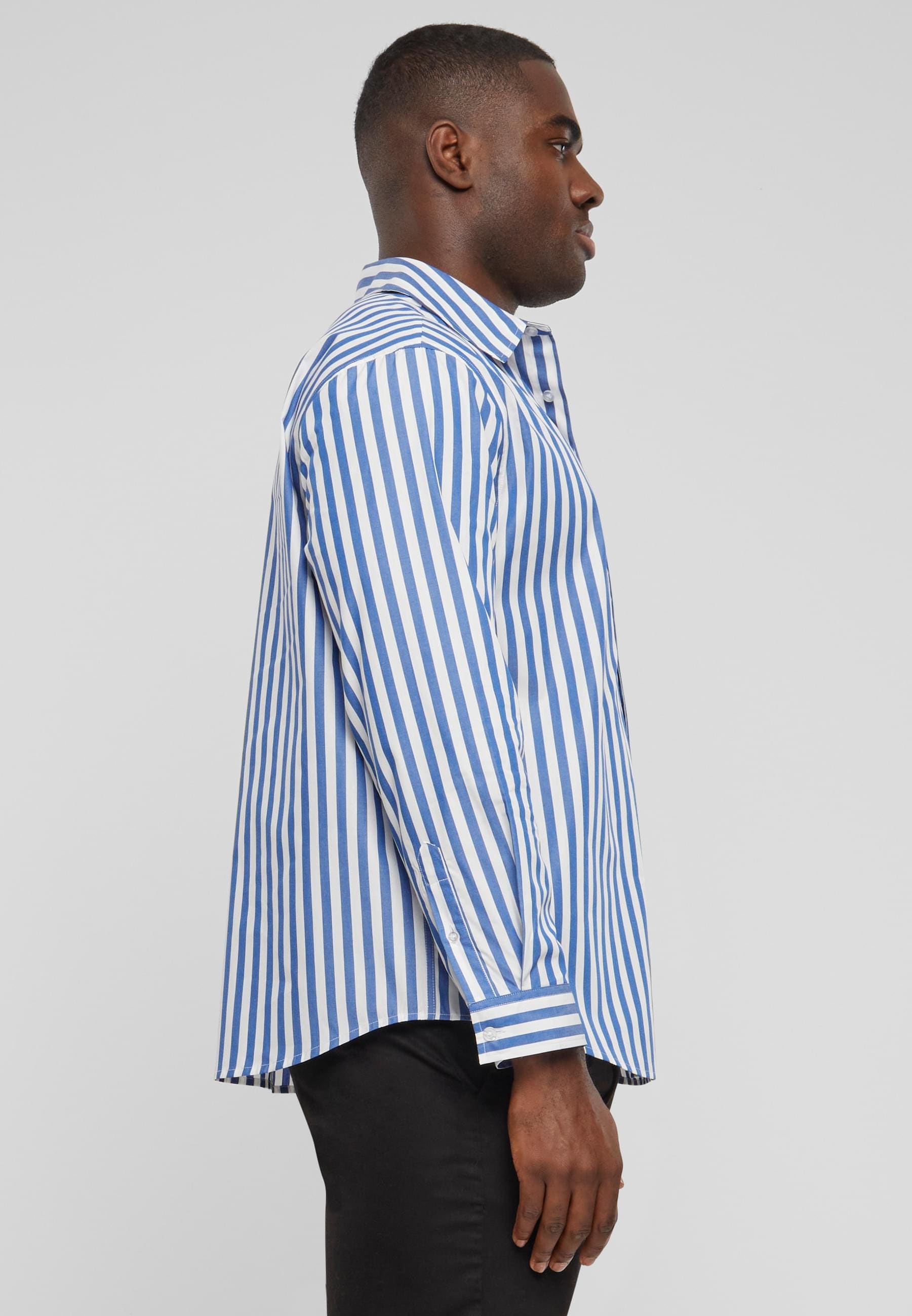 URBAN CLASSICS Langarmhemd »Urban Classics Herren Striped Summer Shirt«, (1 tlg.)