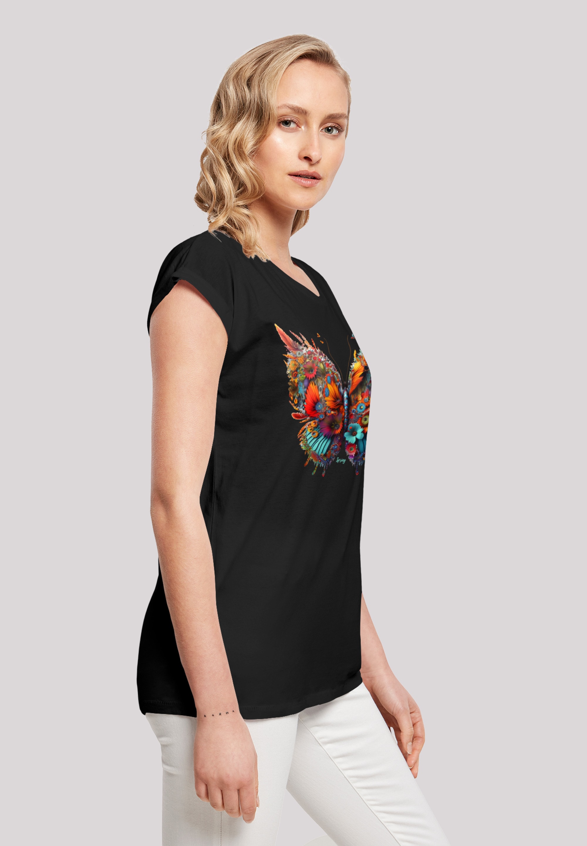 F4NT4STIC T-Shirt »Schmetterling Blumen«, Print